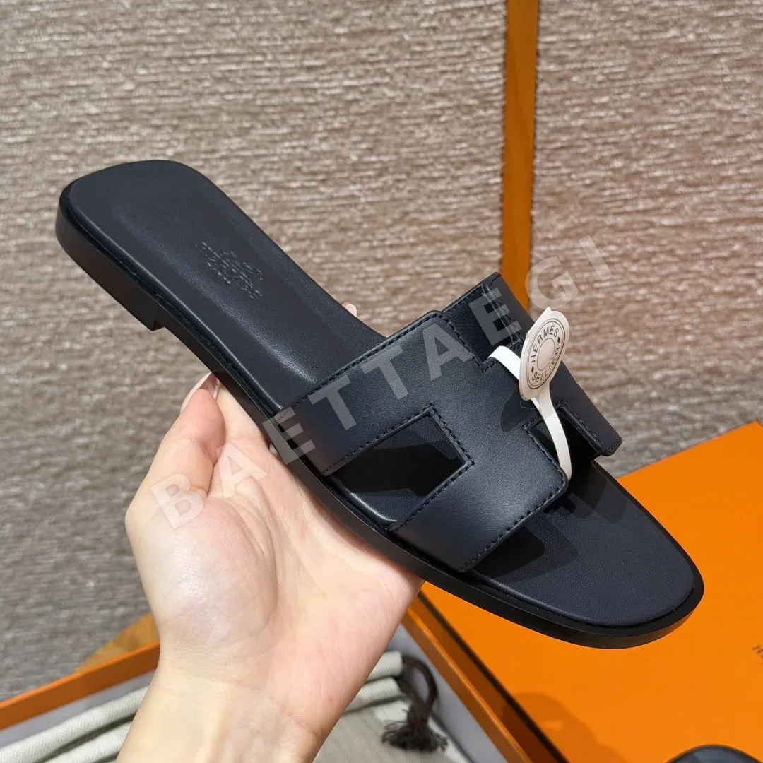 에르메스 오란 네이비 블루 슬리퍼 상세 이미지 4