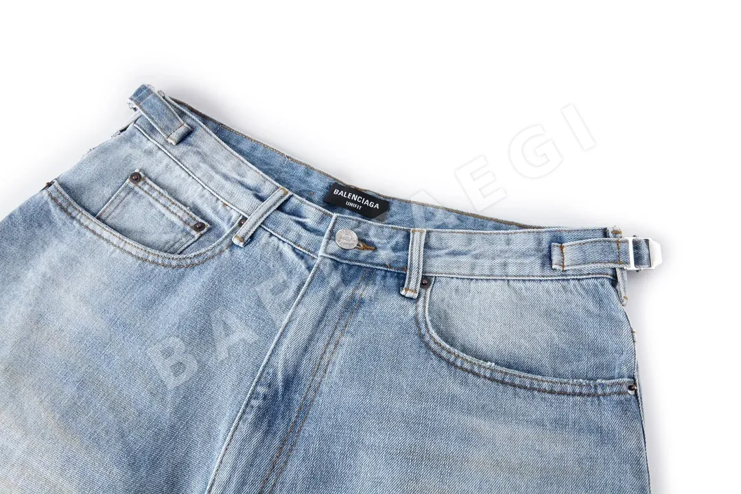 발렌시아가 워싱 가죽 블루 남성 청바지 레플리카 46921 Balenciaga 상세 이미지 3