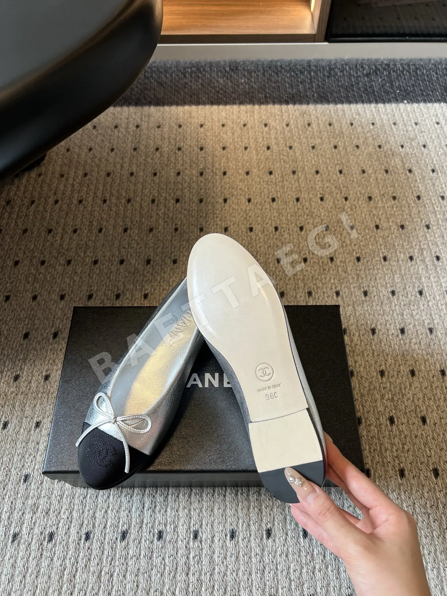 샤넬 발레리나 여성 나비 매듭 장식 상세 이미지 3