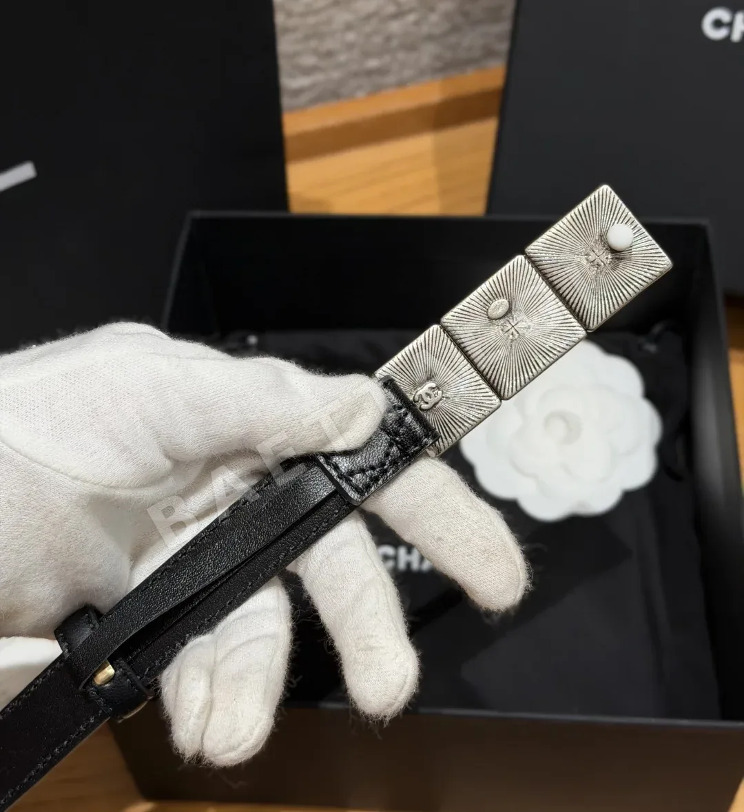 샤넬 퀼팅 램스킨 20mm 벨트 상세 이미지 4