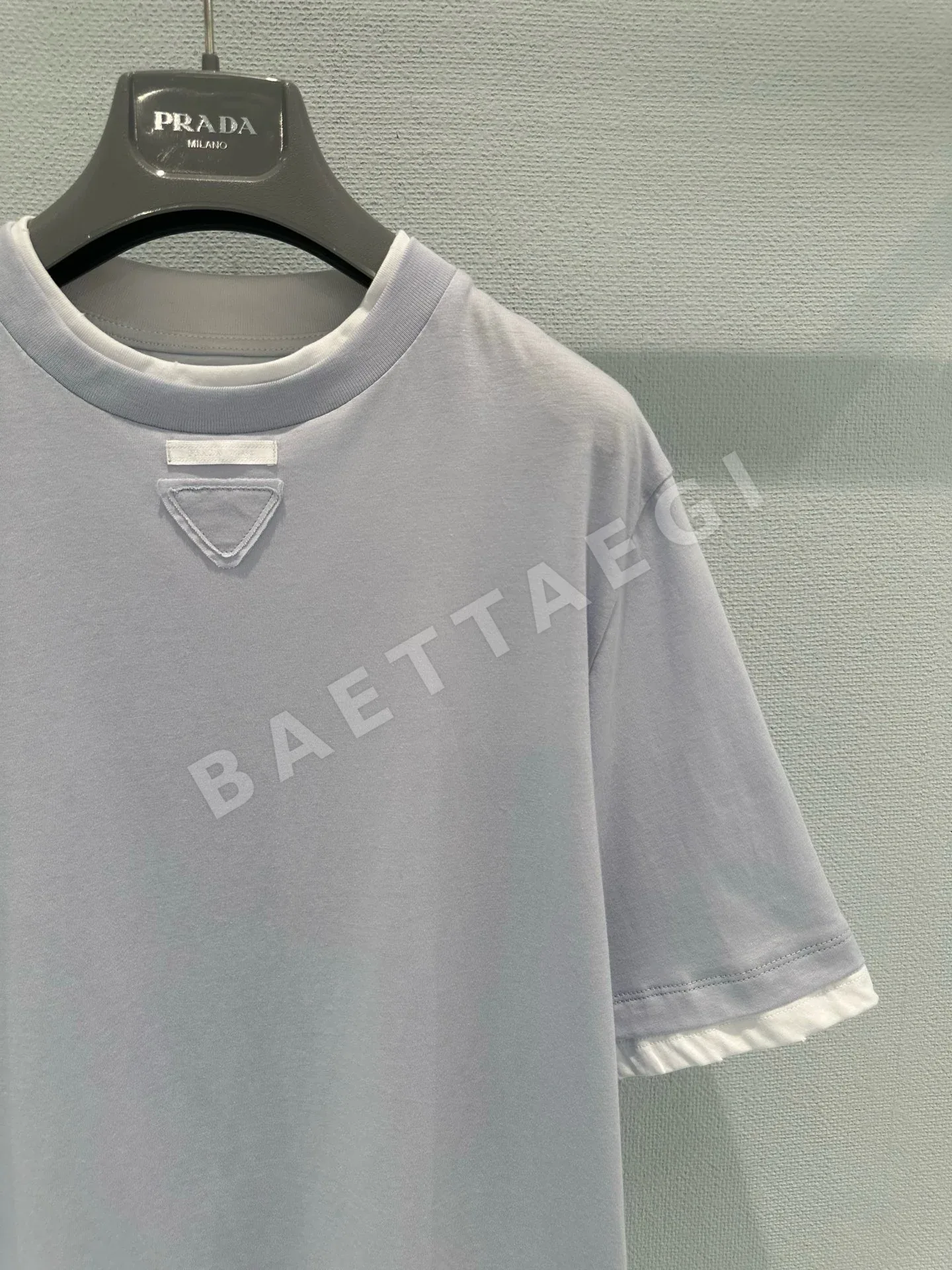 프라다 컬러 블록 여성 반팔 티셔츠 상세 이미지 7