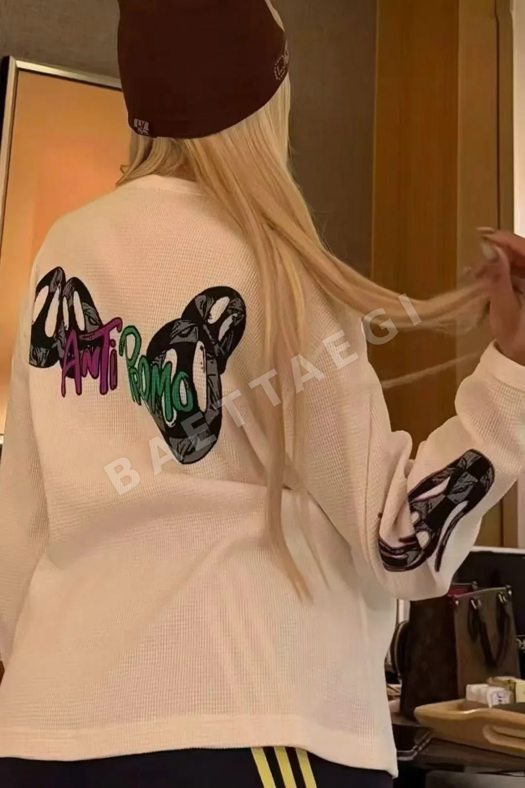 크롬하츠 매티보이 화이트 와플 긴팔 티셔츠 상세 이미지 6