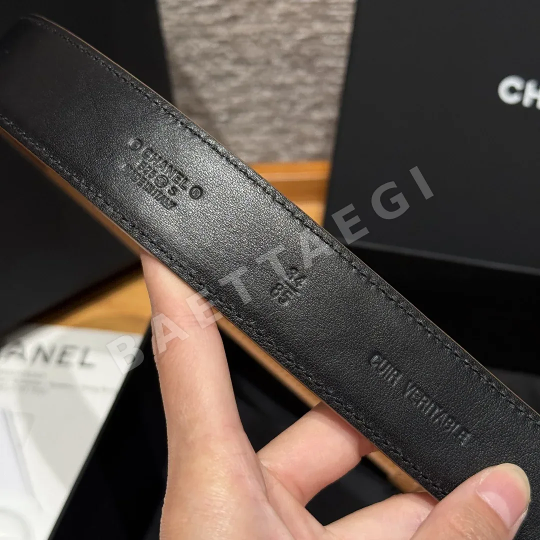 샤넬 더블 C 메탈 로고 램스킨 벨트 상세 이미지 8