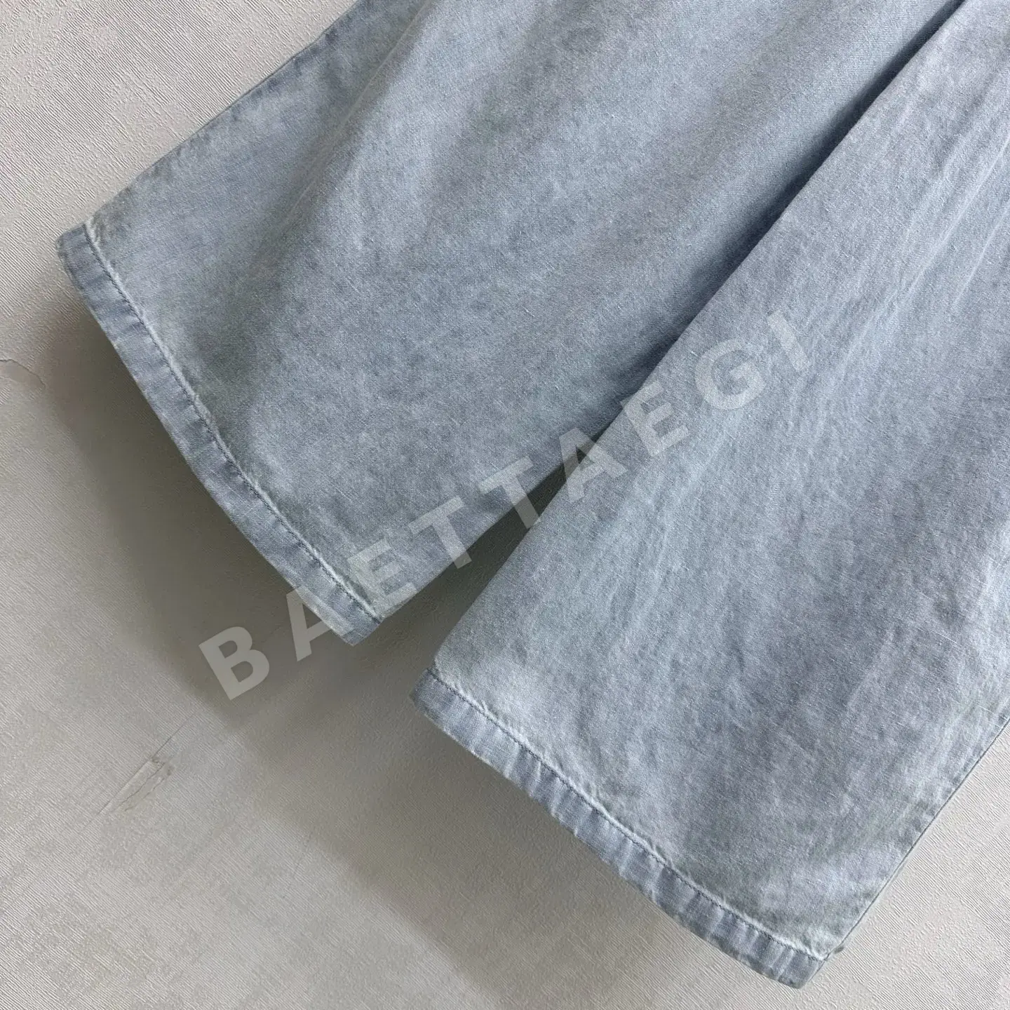 샤넬 진주 버튼 데님 여성 바지 상세 이미지 3
