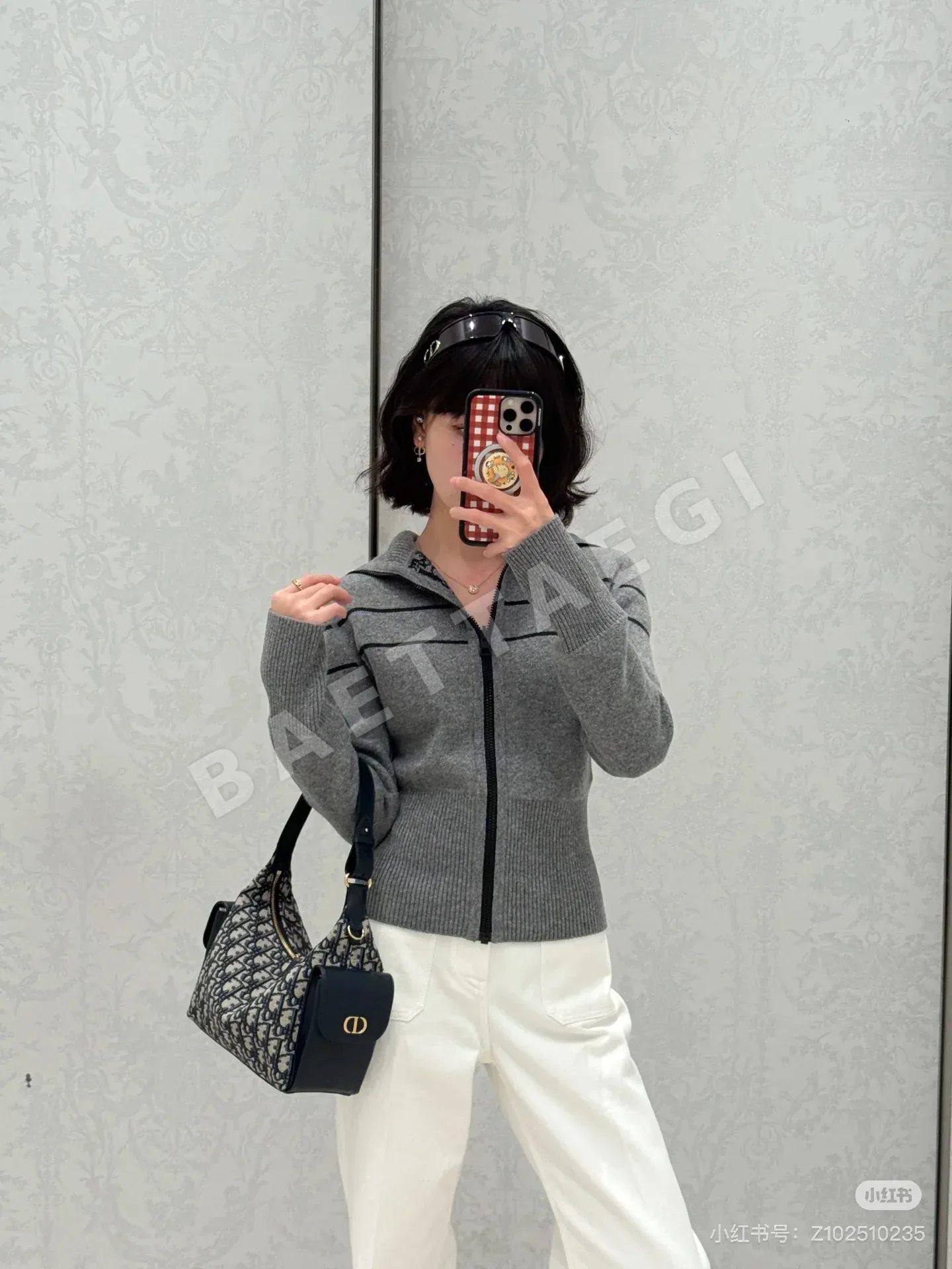 디올 양면 캐시미어 울 가디건 상세 이미지 7