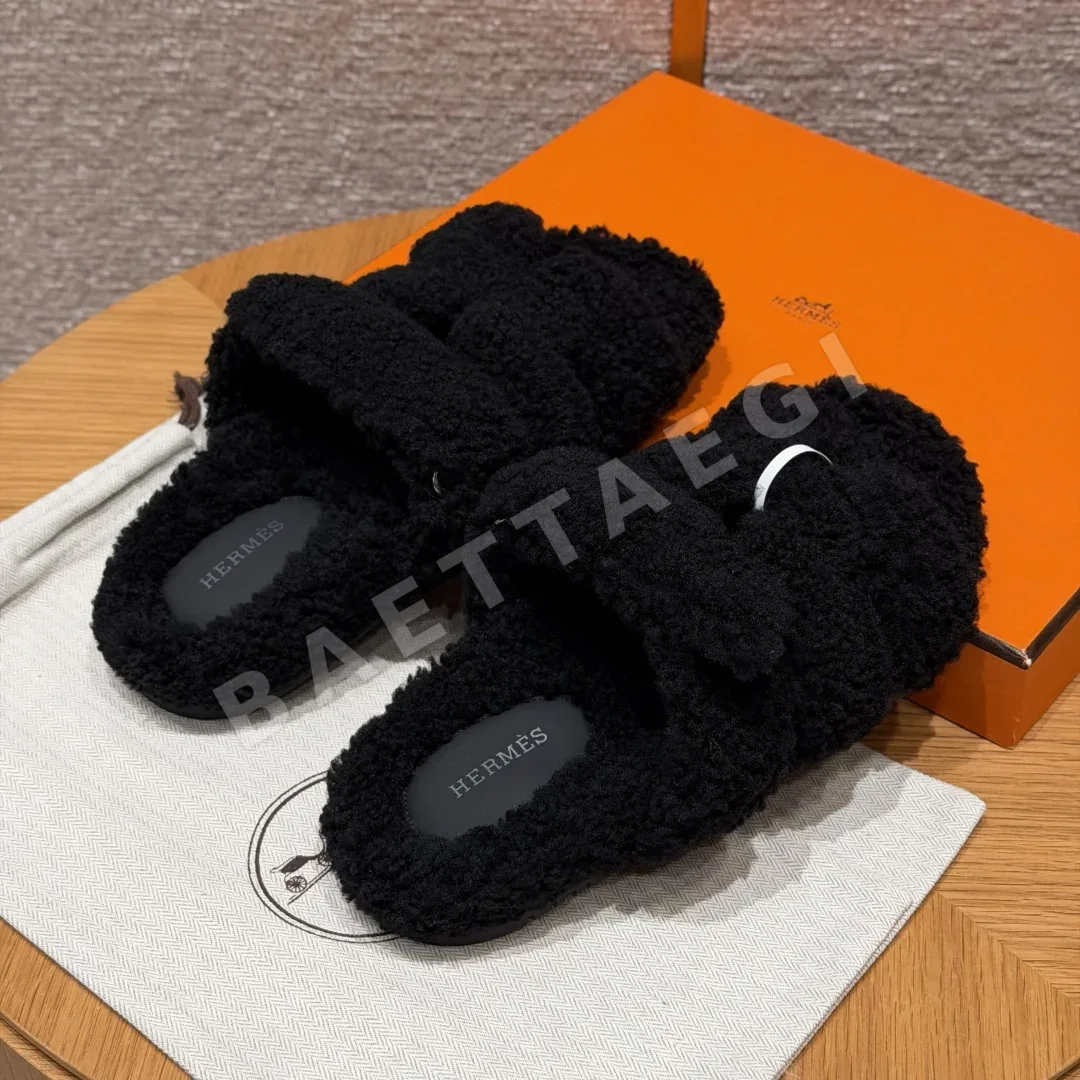 에르메스 시프레 샌들 블랙 울레더 상세 이미지 3