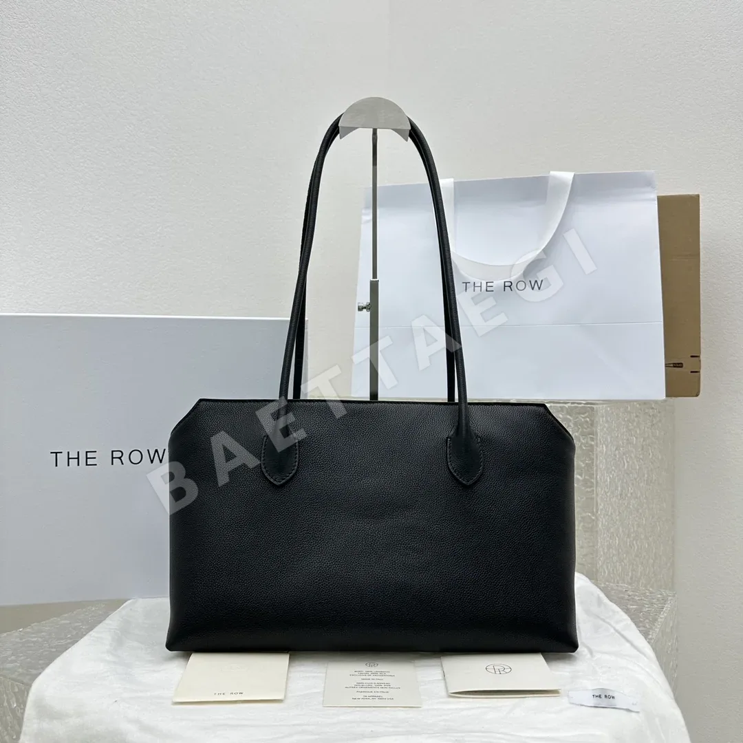 더로우 블랙 레더 롱 숄더백 128553