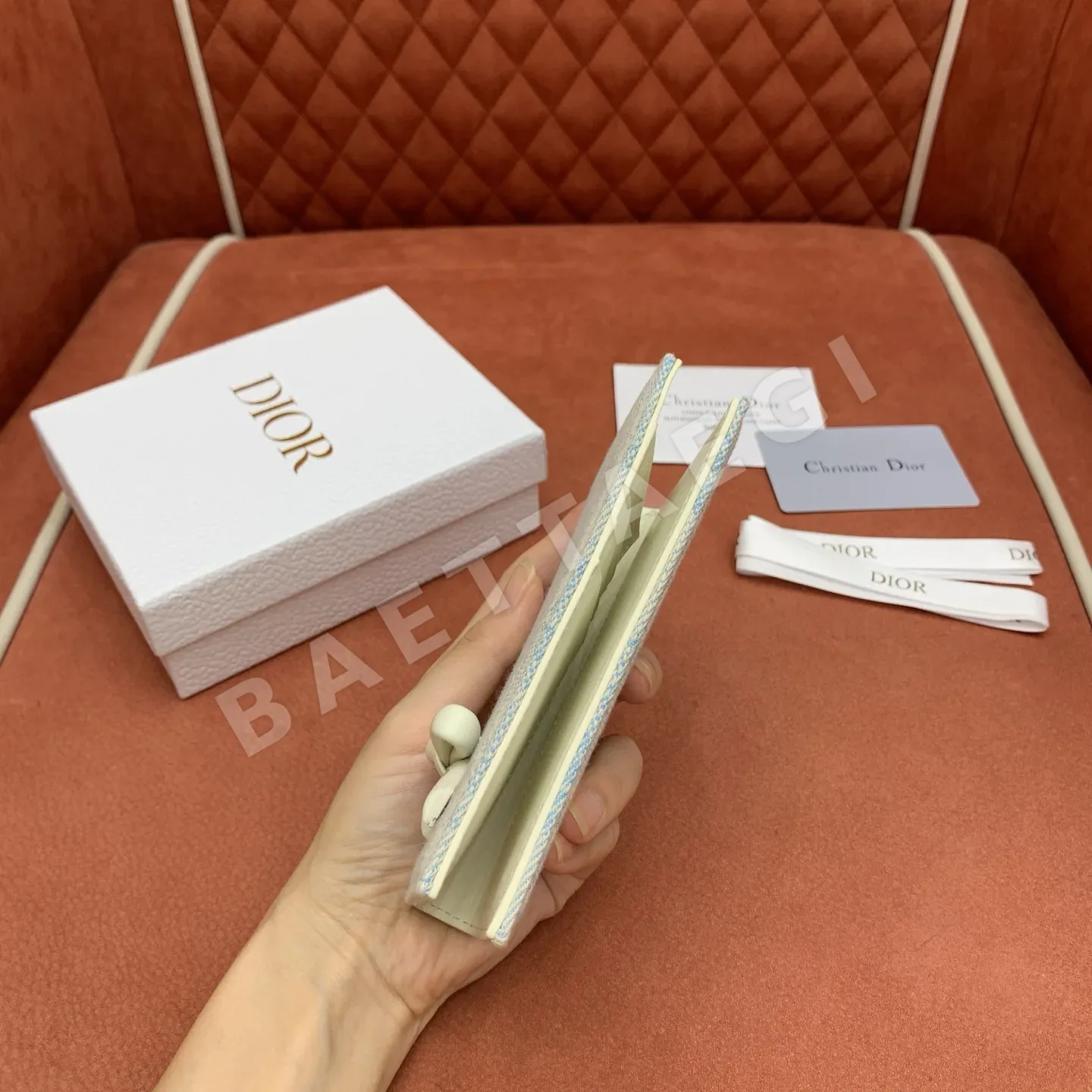 디올 프로마네이드 리본 여권 커버 지갑 상세 이미지 6