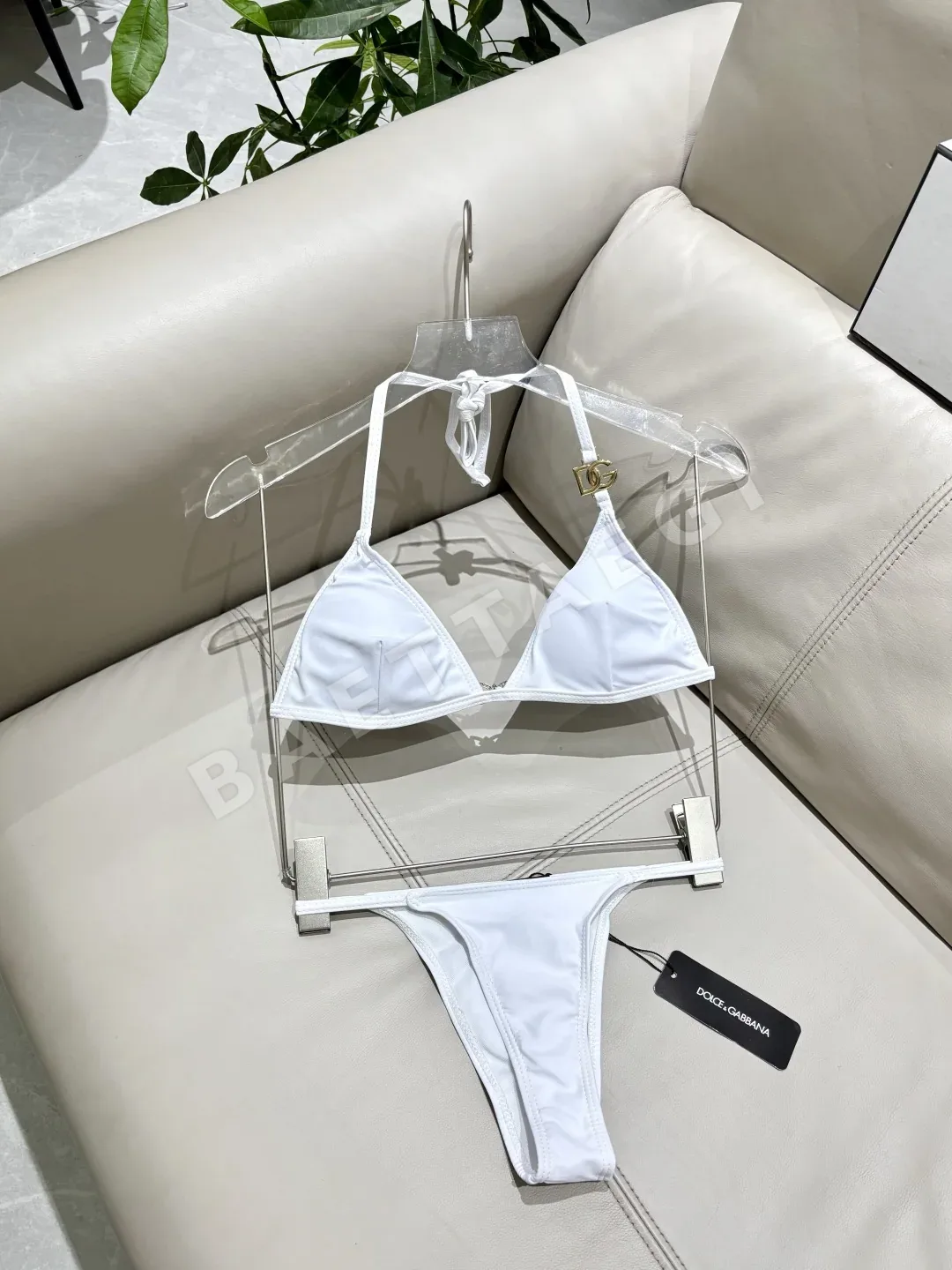 돌체앤가바나 여성 화이트 삼각 비키니 수영복 상세 이미지 9