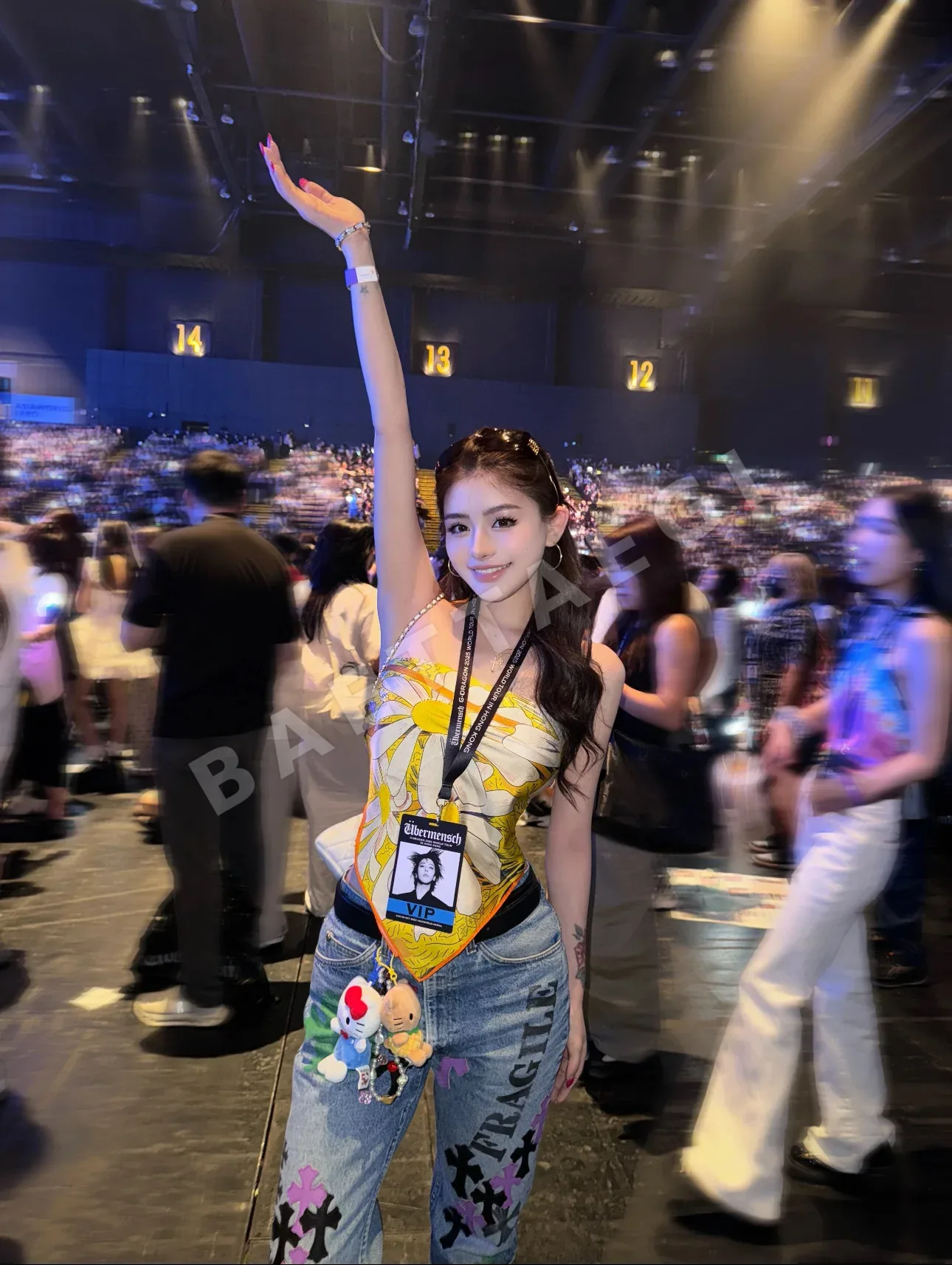 크롬하츠 그린 프린트 데님 남성 바지 상세 이미지 9