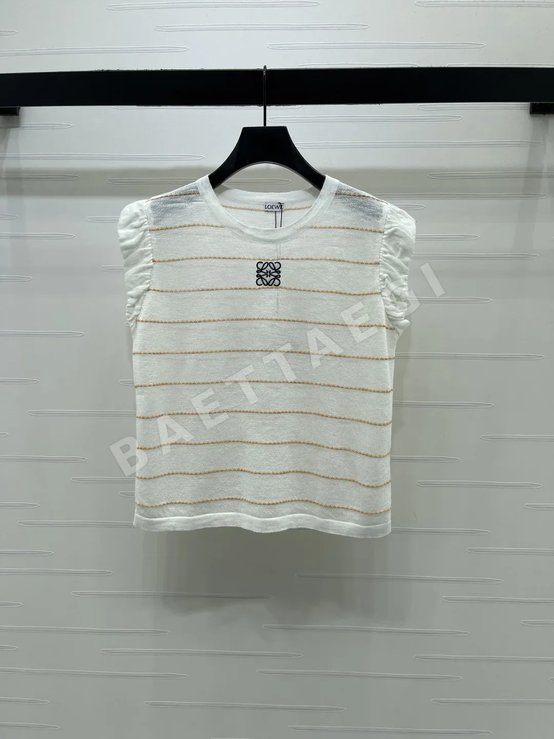 로에베 스트라이프 컬러 블록 반팔 티셔츠 96854