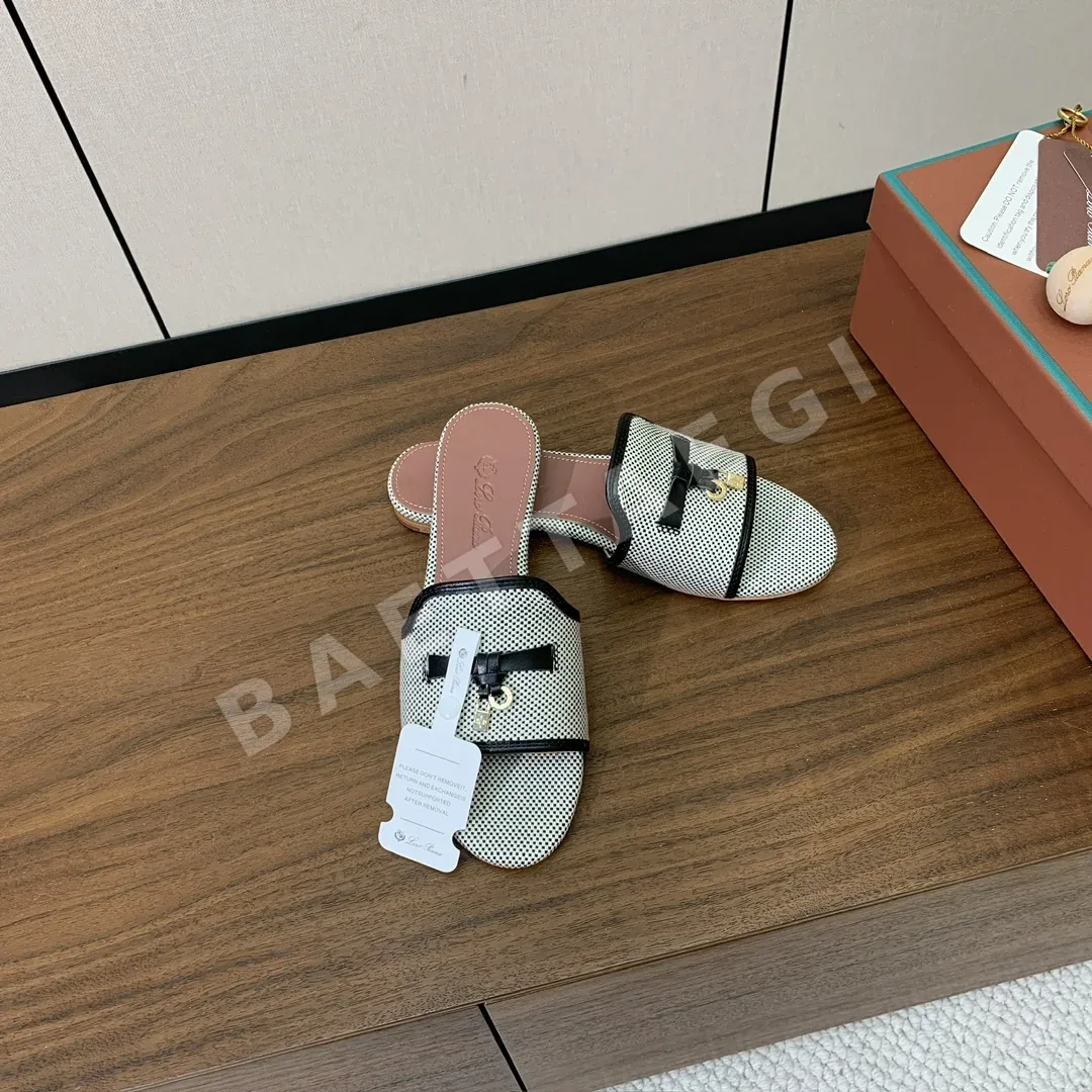 로로피아나 컬러 블록 플랫 샌들 상세 이미지 4