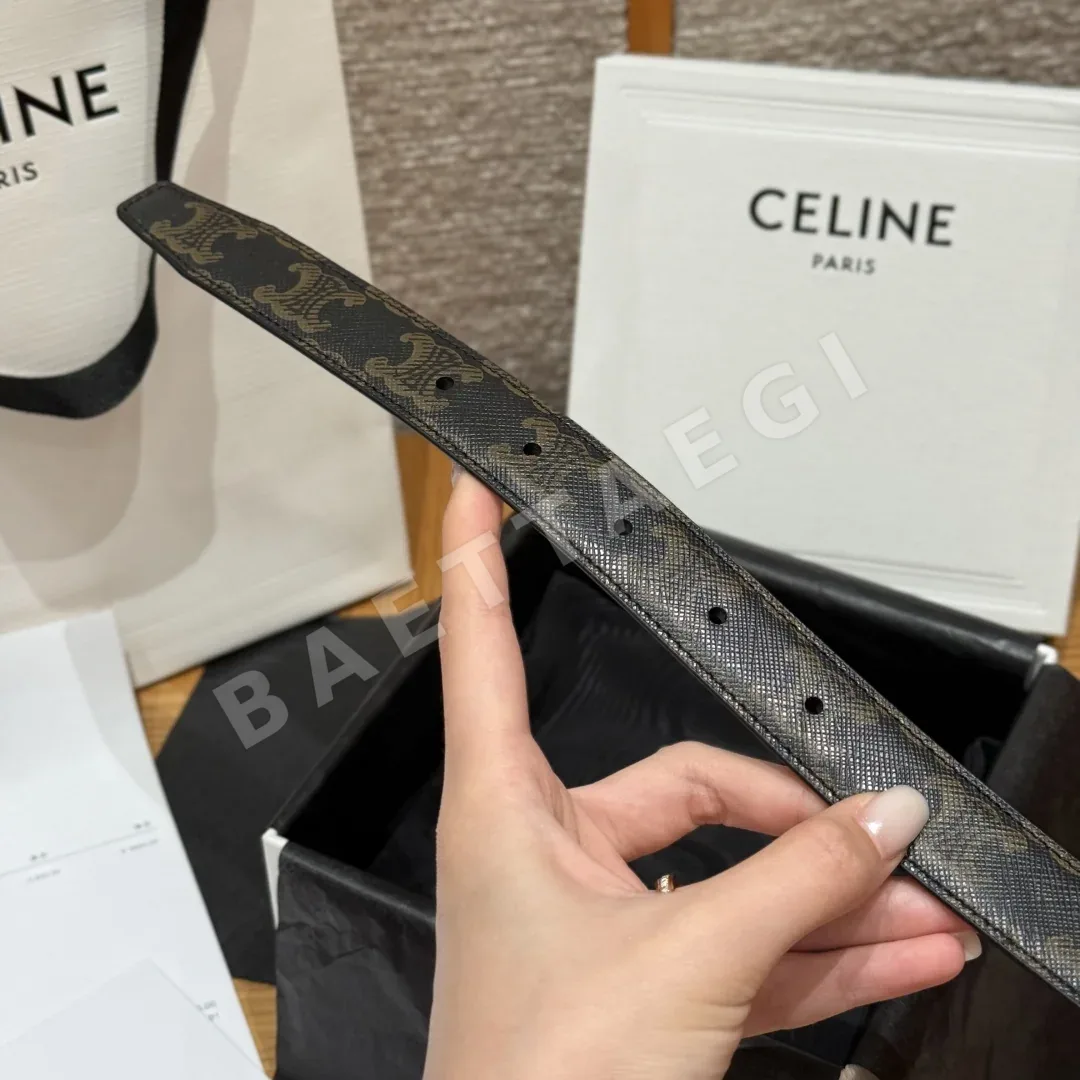 셀린느 TRIOMPHE 버클 양면 가죽 벨트 상세 이미지 8