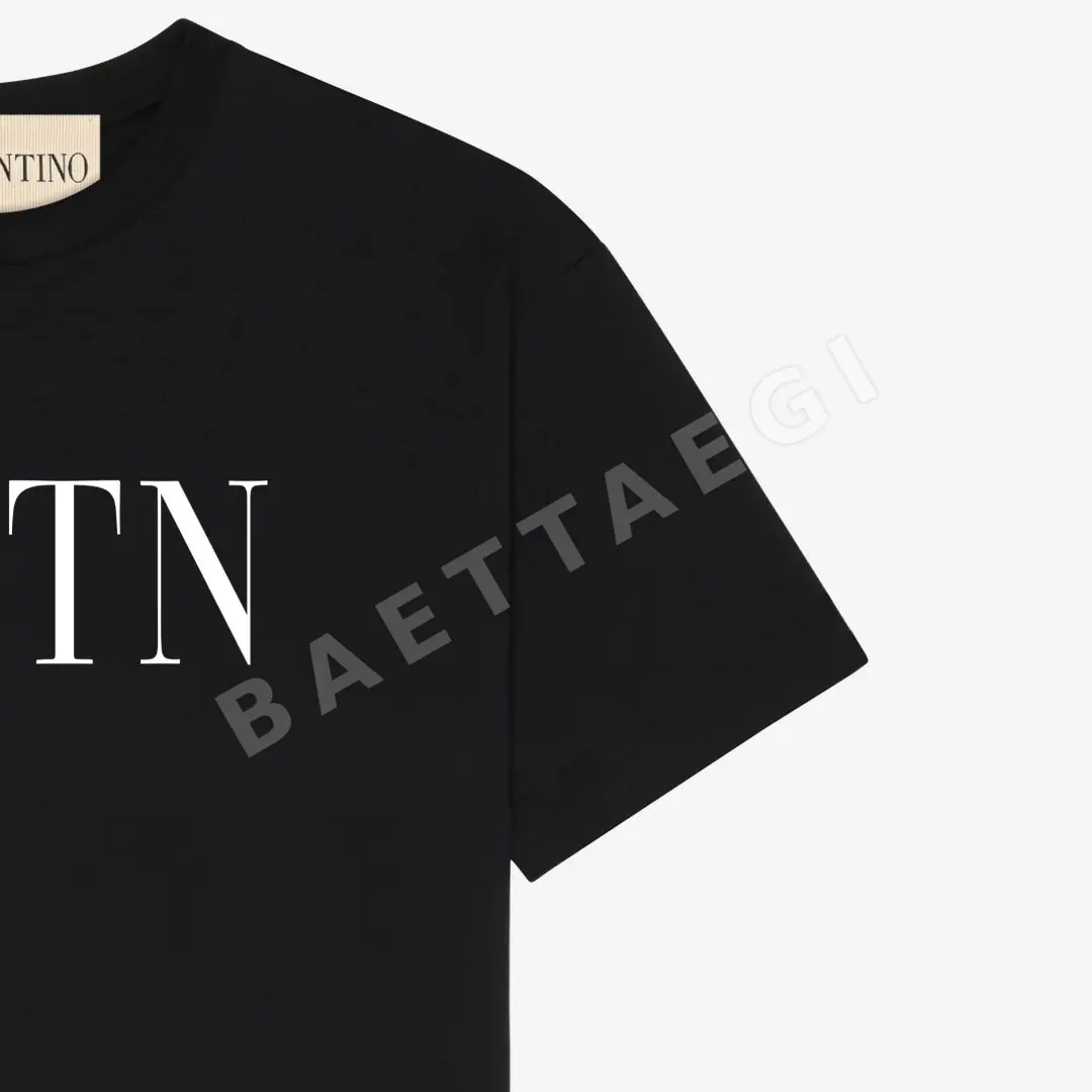 발렌티노 VLTN 레터 로고 여성 반팔 티셔츠 상세 이미지 4