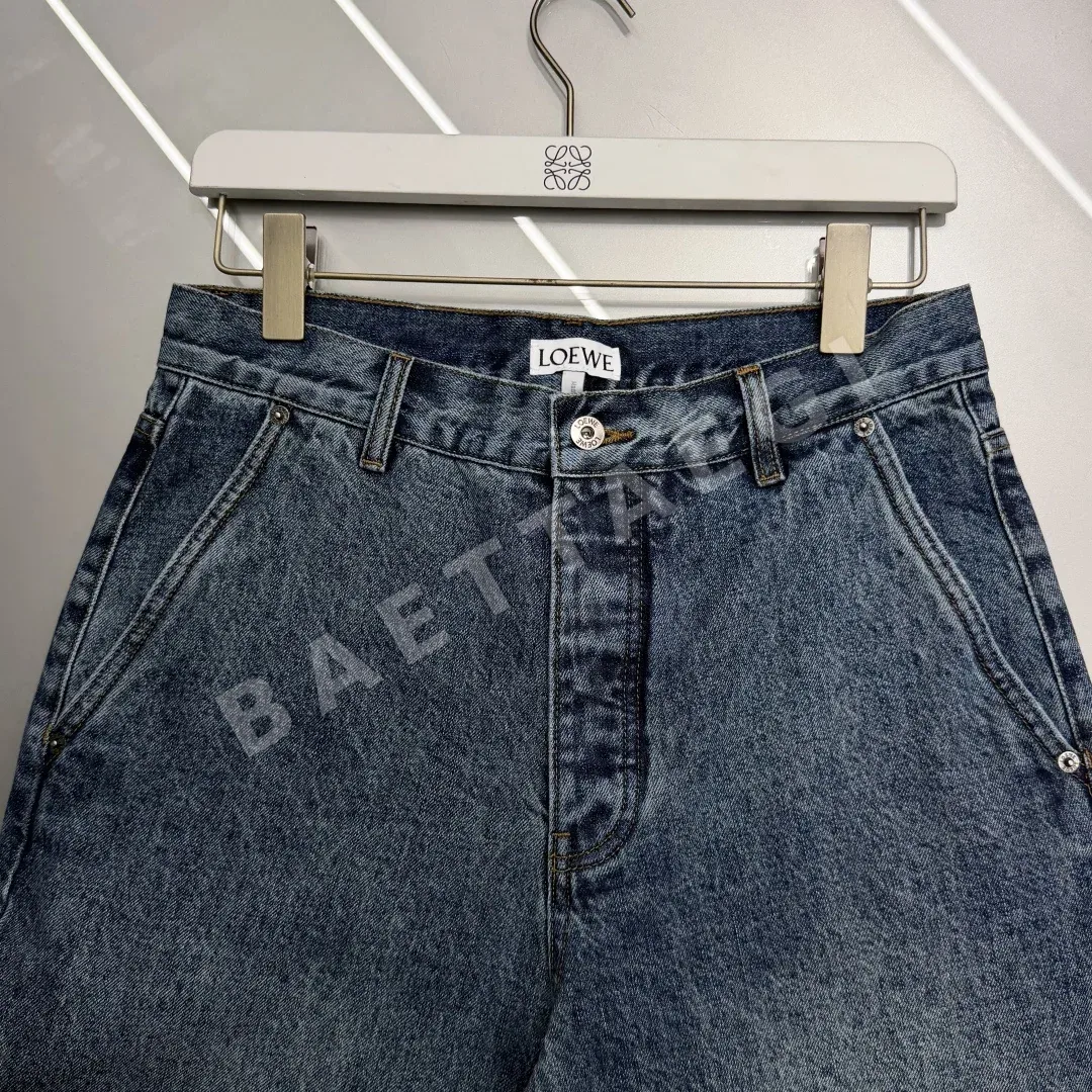 로에베 워시드 코튼 데님 남성 바지 상세 이미지 5