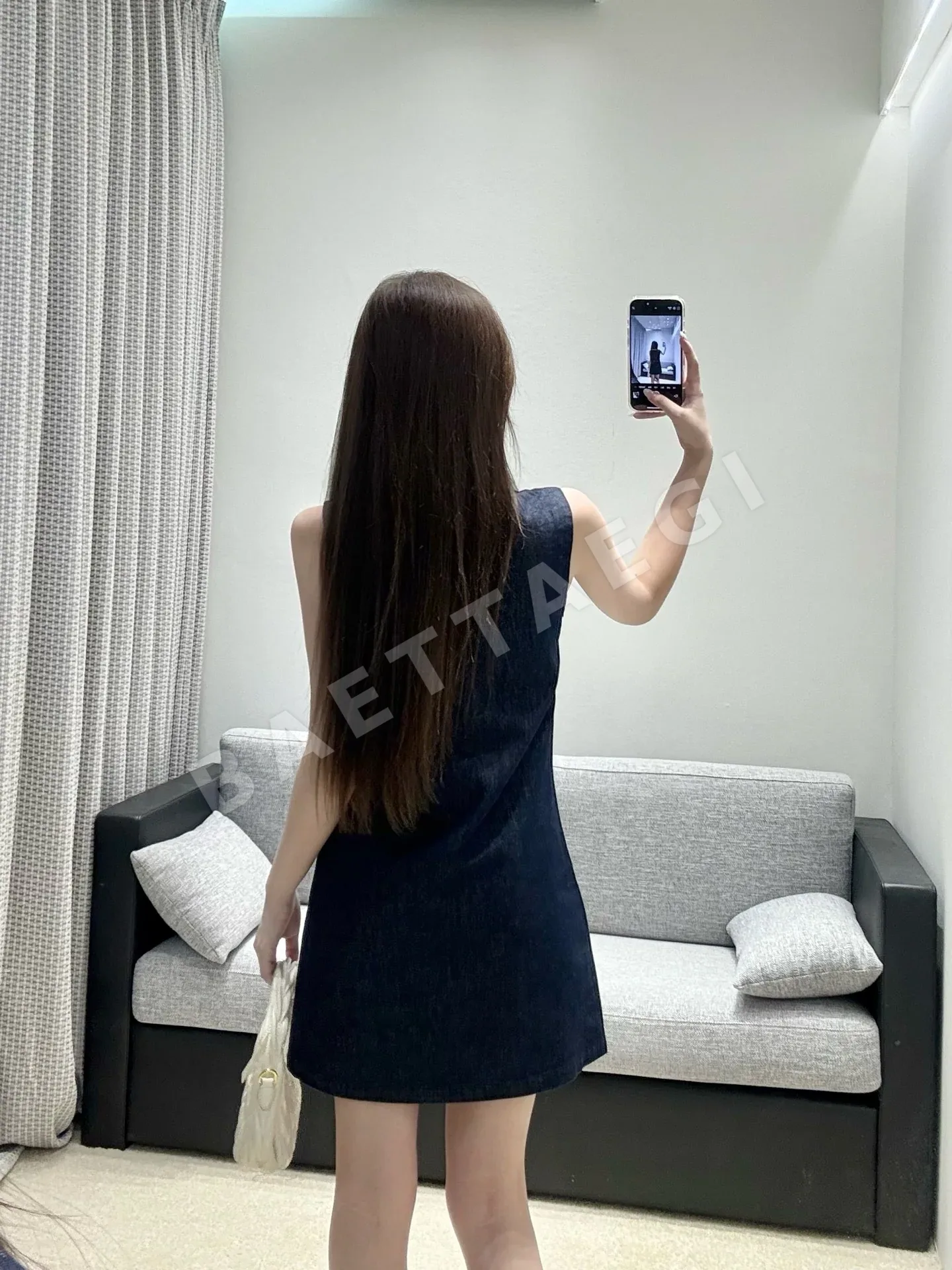 디올 데님 민소매 스트레이트 원피스 상세 이미지 7