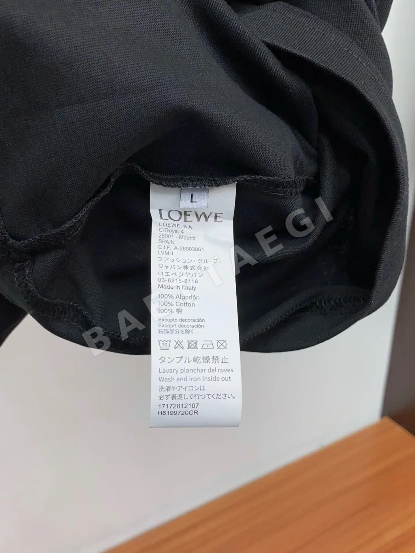 로에베 코튼 크루넥 남성 반팔 티셔츠 상세 이미지 6