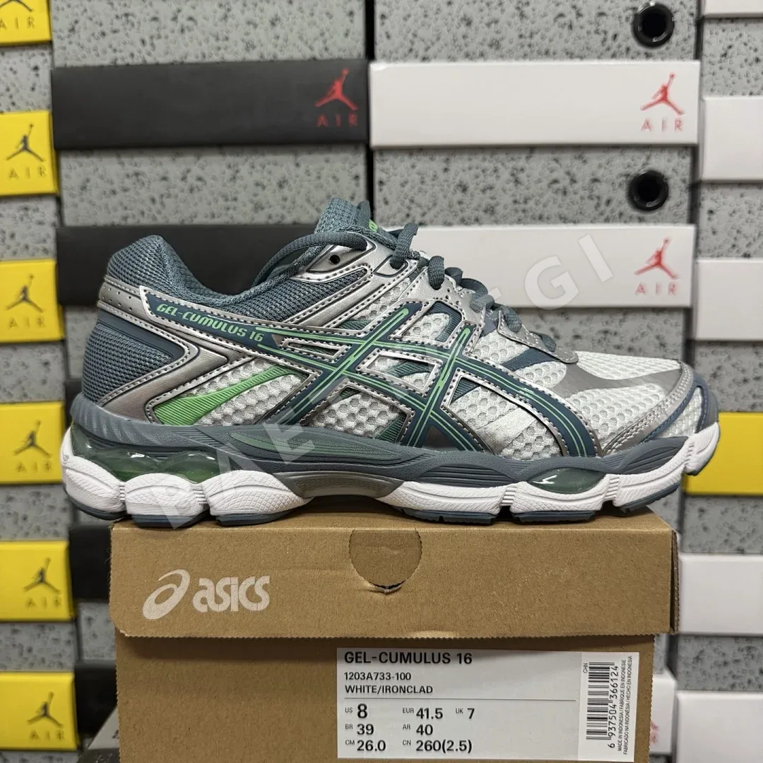 아식스 [TOP] 젤 큐뮬러스 16 1203A733-100 200298 Asics Gel-Cumulus 16 White Ironclad