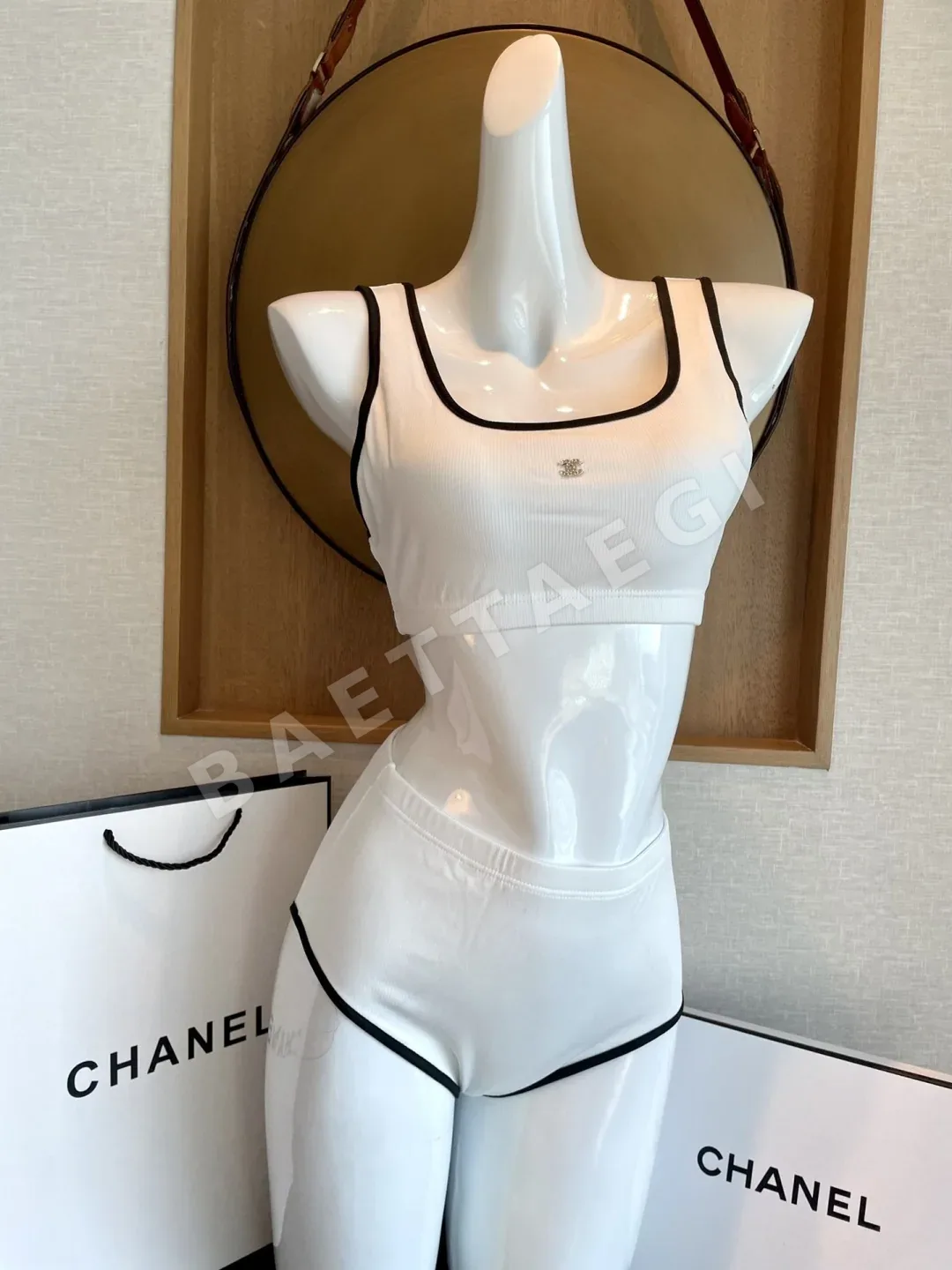 샤넬 여성 니트 액티브웨어 투피스 수영복 상세 이미지 3