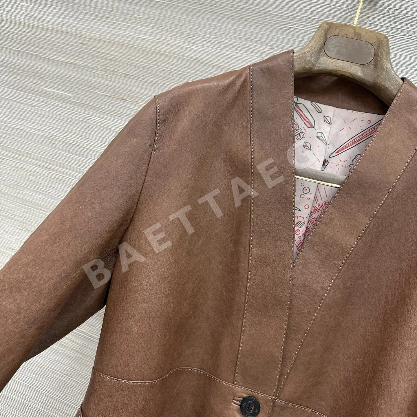 에르메스 램스킨 벨트 여성 자켓 상세 이미지 3