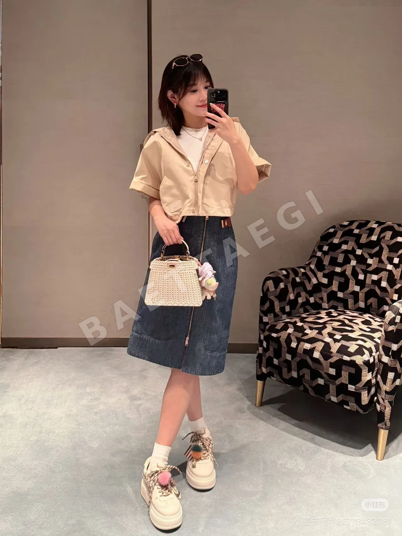 펜디 패치워크 데님 슬릿 스커트 상세 이미지 6