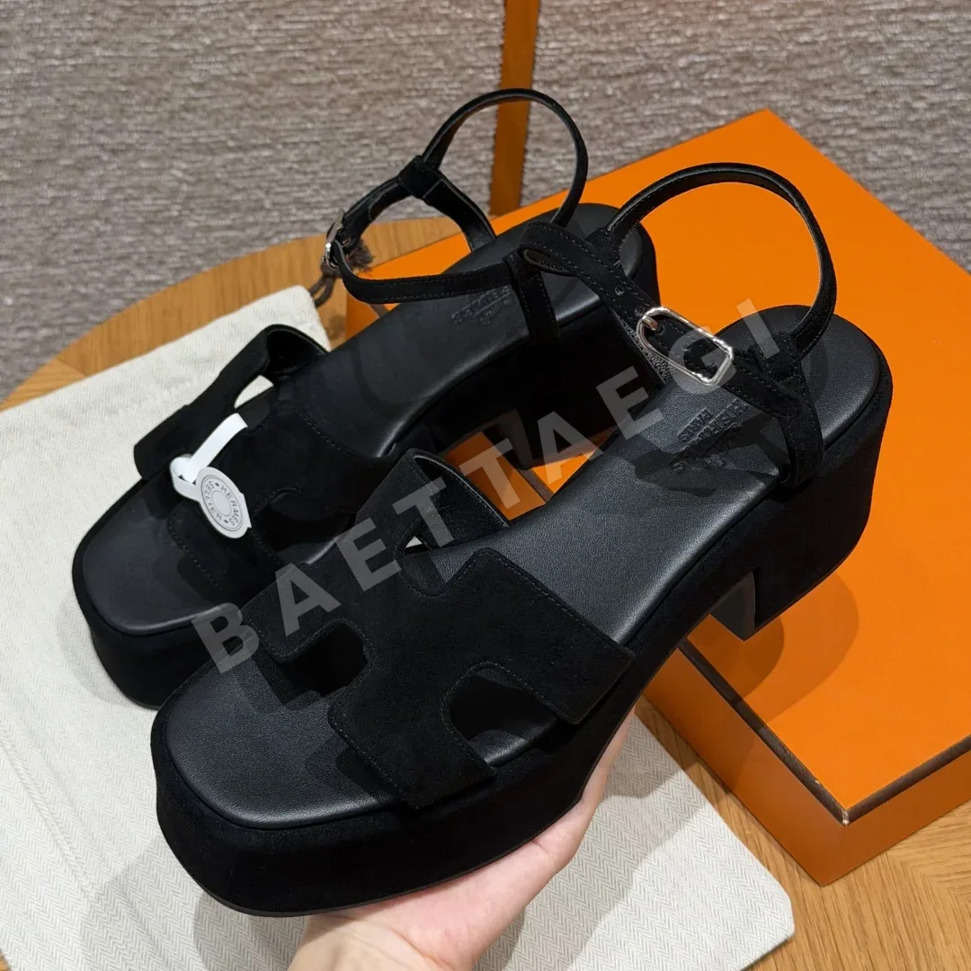 에르메스 잼30 샌들 블랙 스웨이드 상세 이미지 2