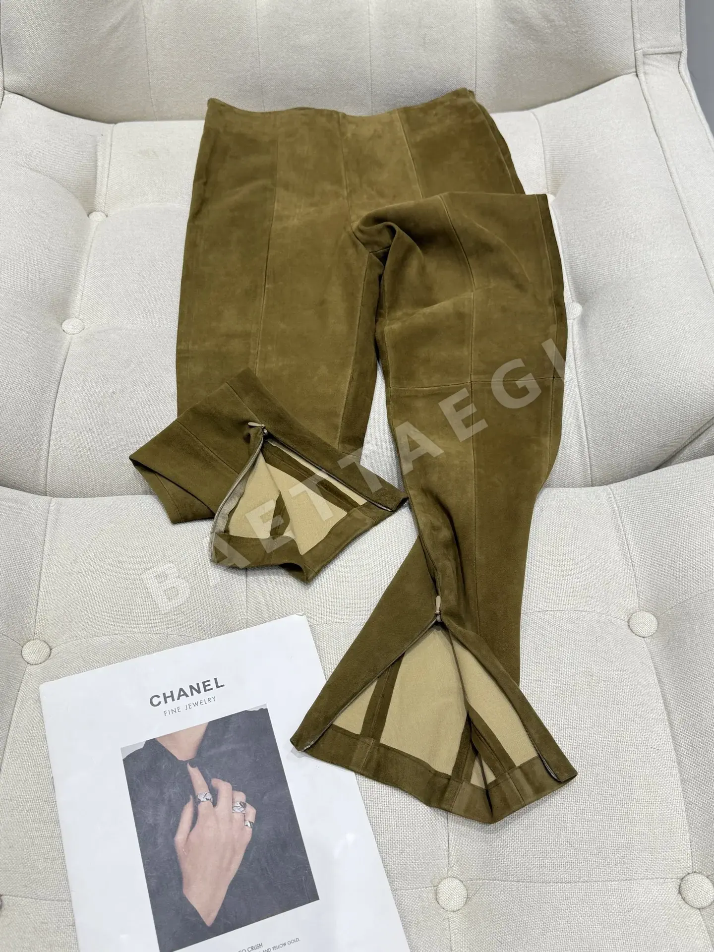샤넬 램스킨 가죽 여성 바지 상세 이미지 8