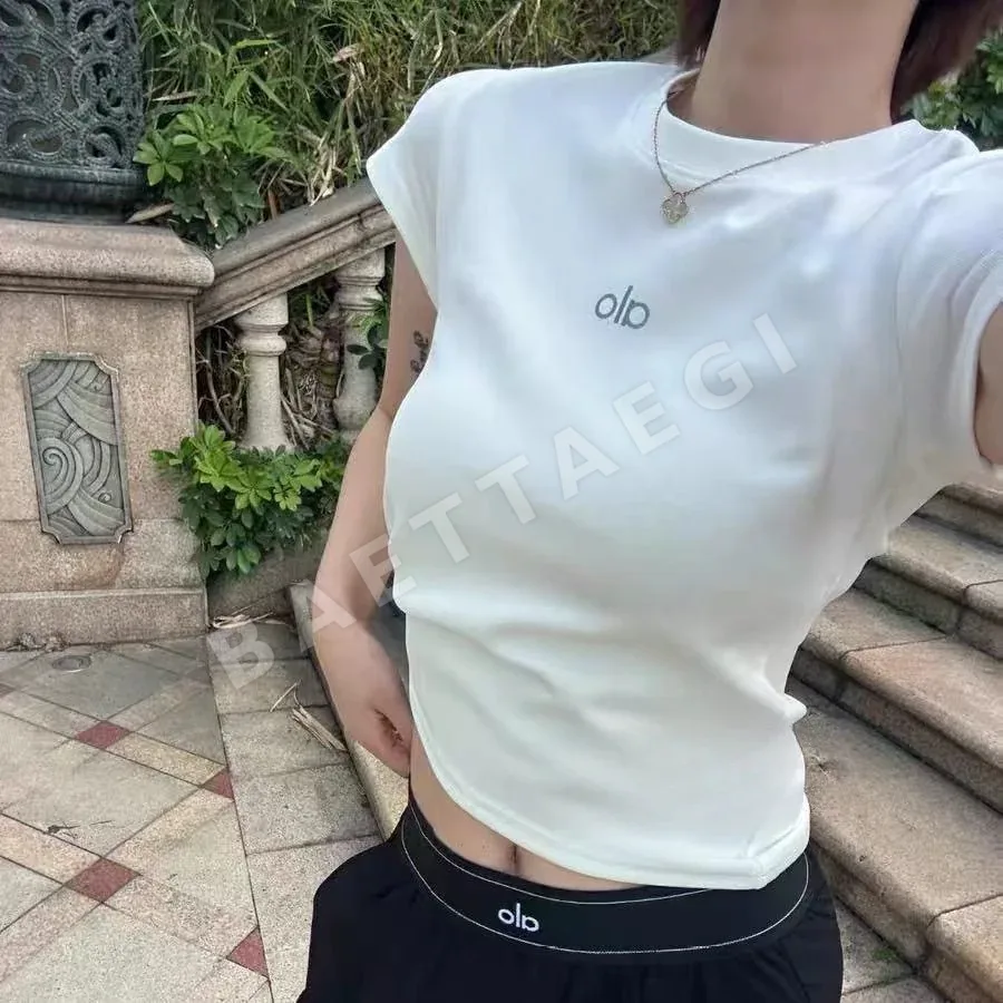 알로 여성 라운드넥 숄더컷 반팔 티셔츠 상세 이미지 4