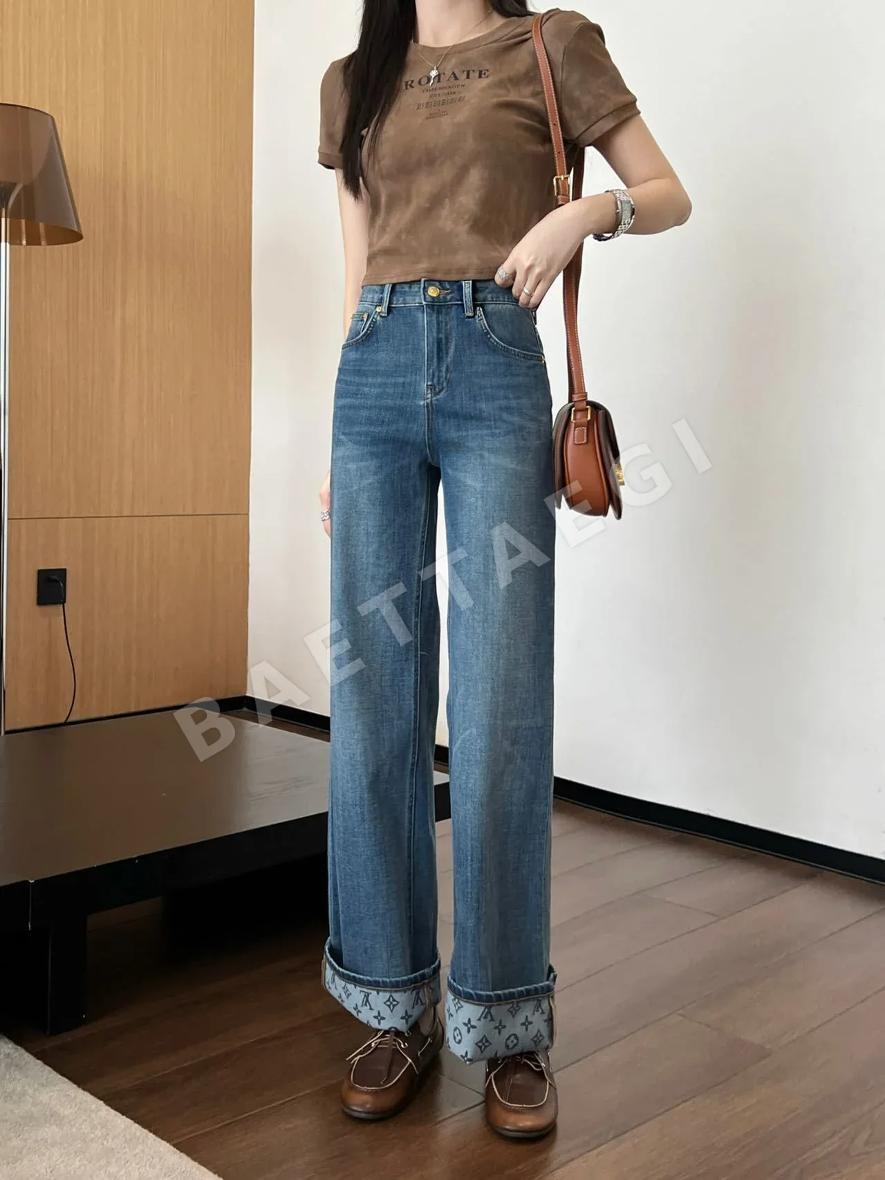 루이비통 스트레치 데님 여성 바지 117059