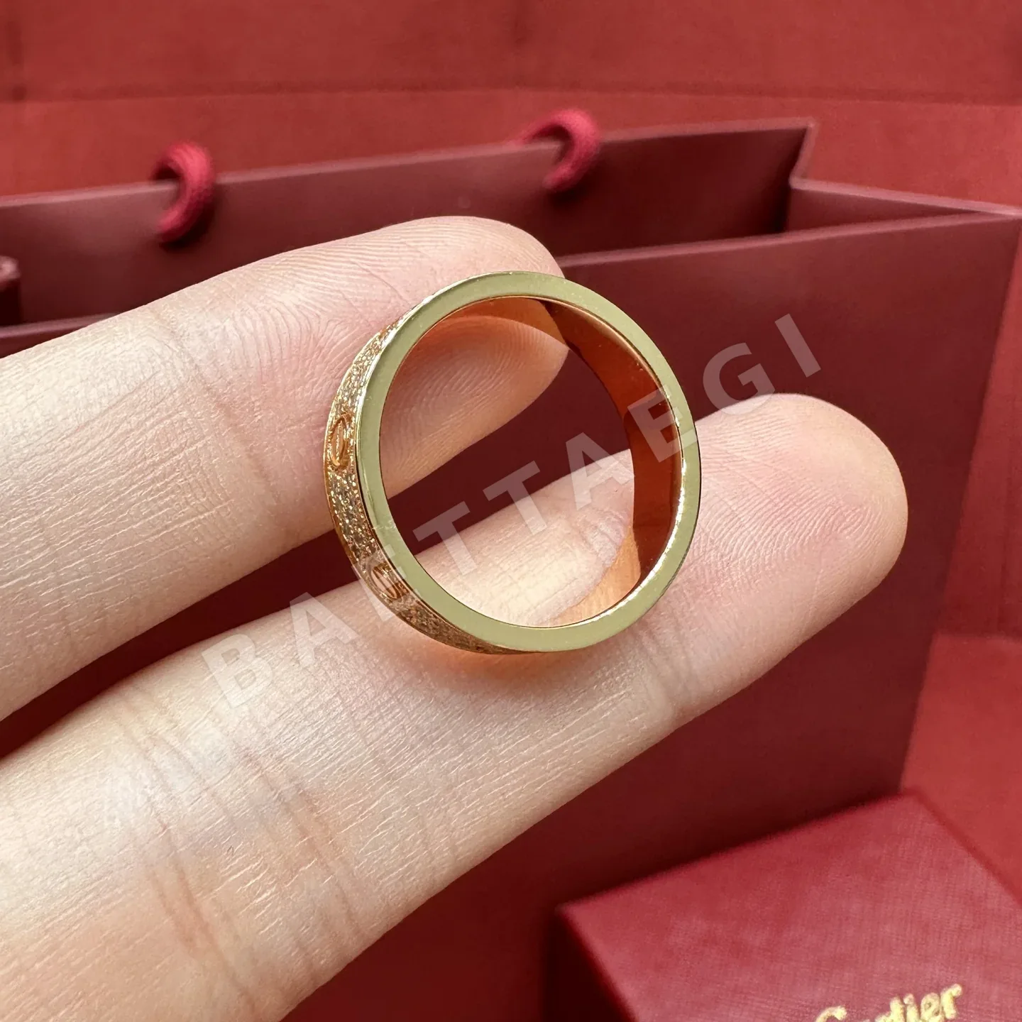 까르띠에 러브 4mm 3열 다이아몬드 반지 상세 이미지 5