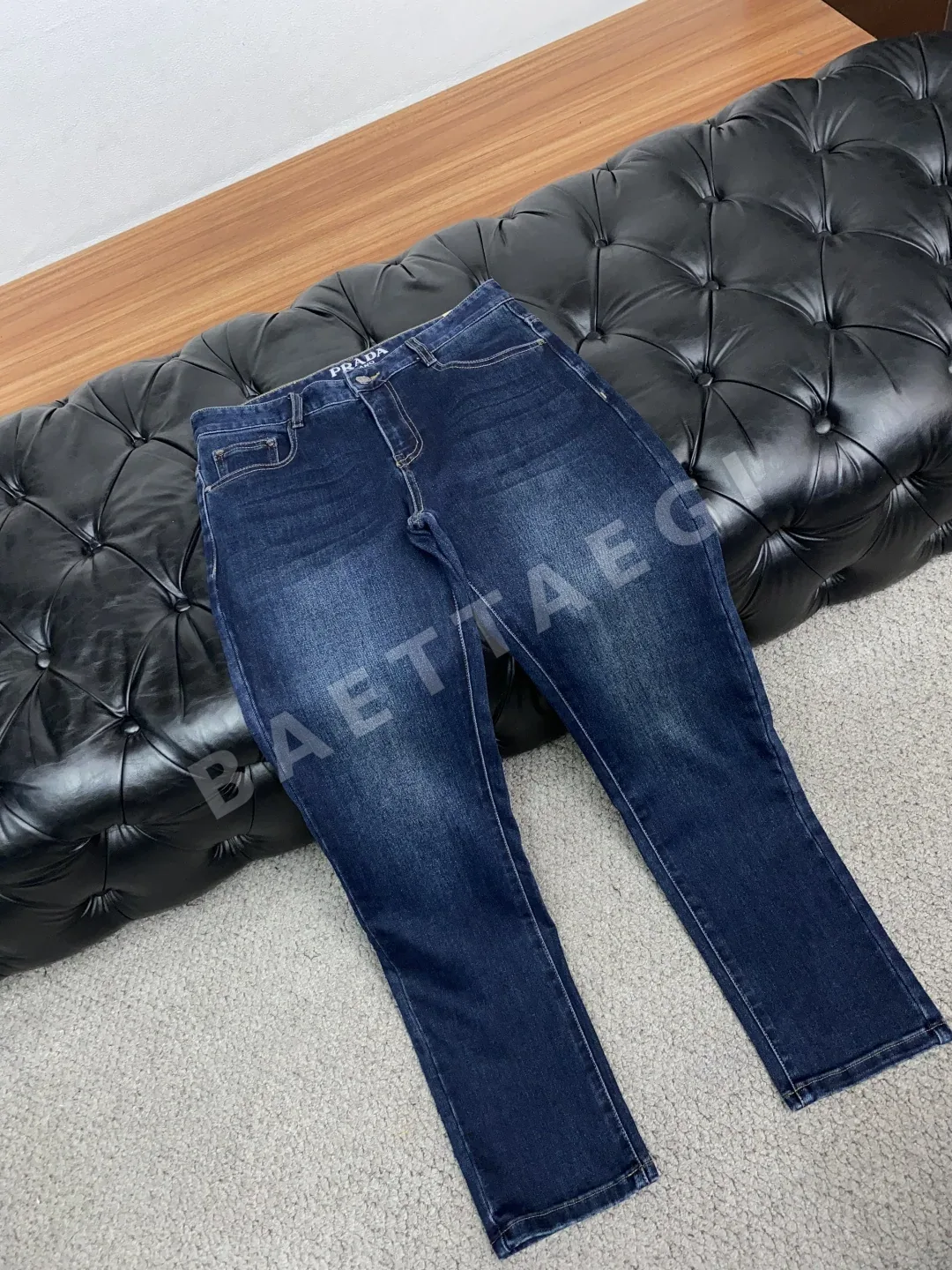 프라다 슬림핏 스트레치 스트레이트 레그 남성 바지 상세 이미지 6