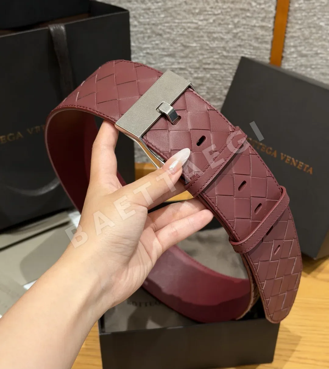 보테가베네타 인트레치아토 가죽 벨트 상세 이미지 2