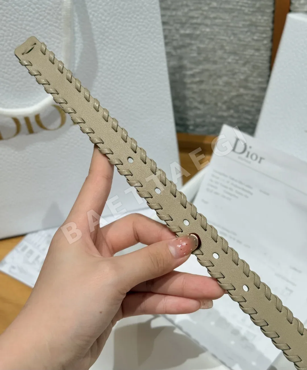 디올 새들 골드 CD 버클 가죽 벨트 상세 이미지 8