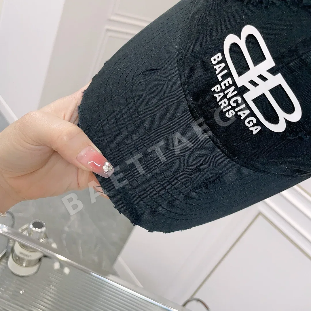 발렌시아가 더블 B 배지 로고 세탁 가공 야구모자 상세 이미지 7