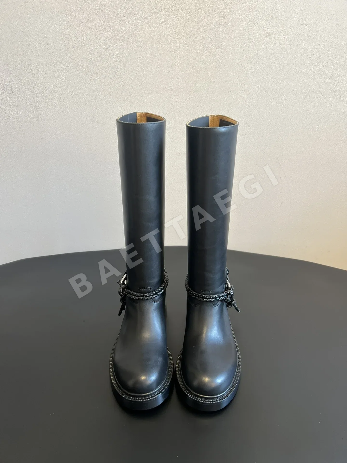 보테가베네타 우븐 레더 하이탑 라이딩 부츠 9873