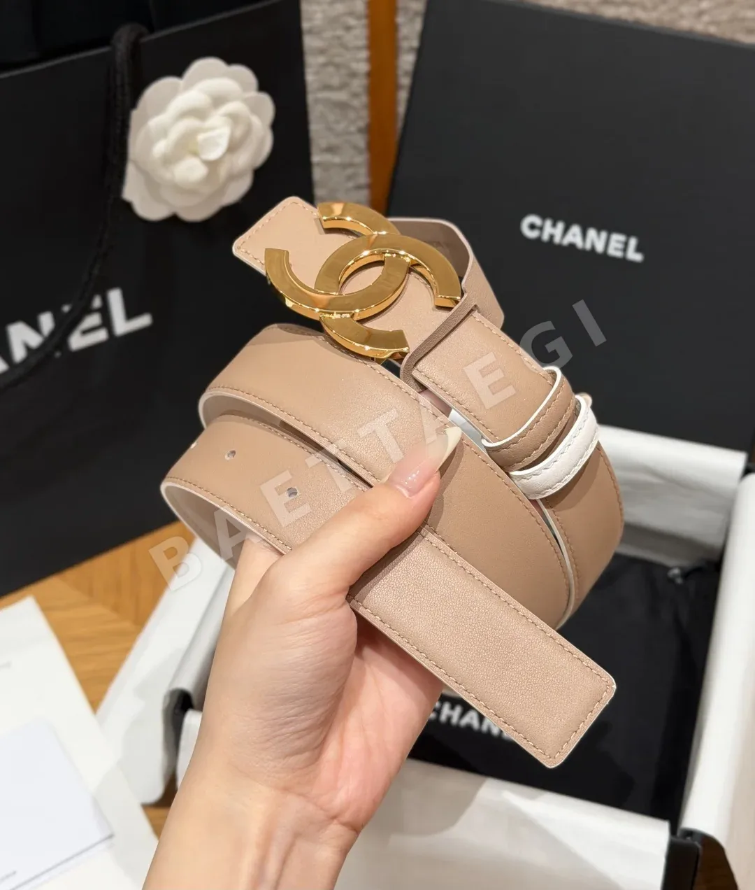 샤넬 더블 C 가죽 벨트 30mm 상세 이미지 2