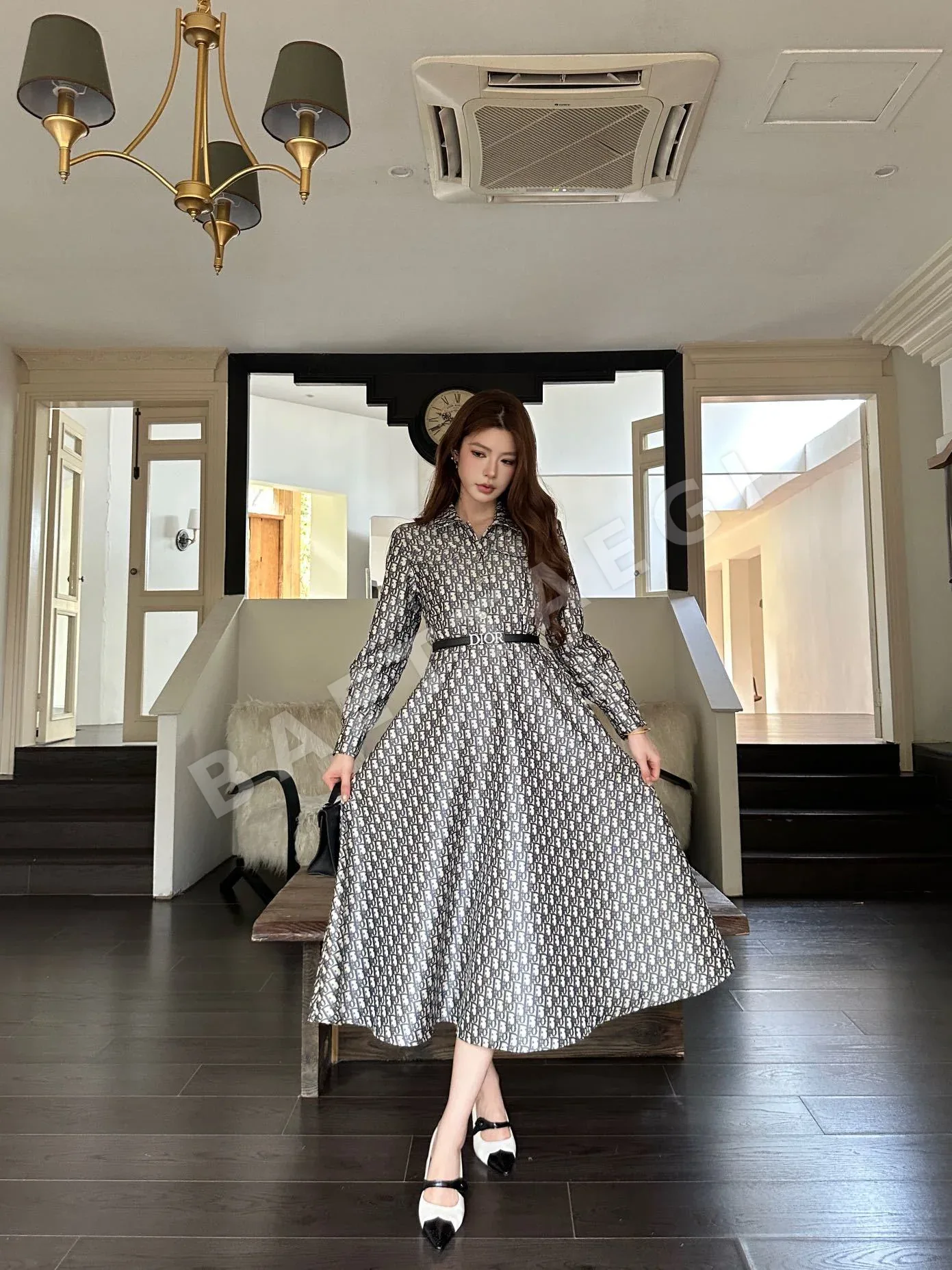 디올 모노그래프 프린트 여성 원피스 155963