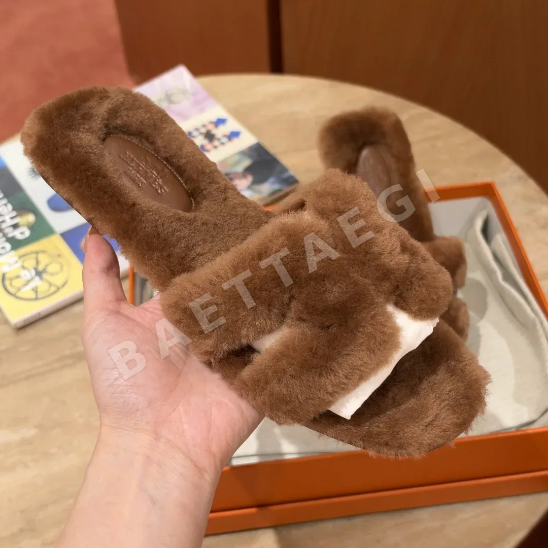 에르메스 오란 샌들 Gold Shearling H 컷아웃 상세 이미지 7