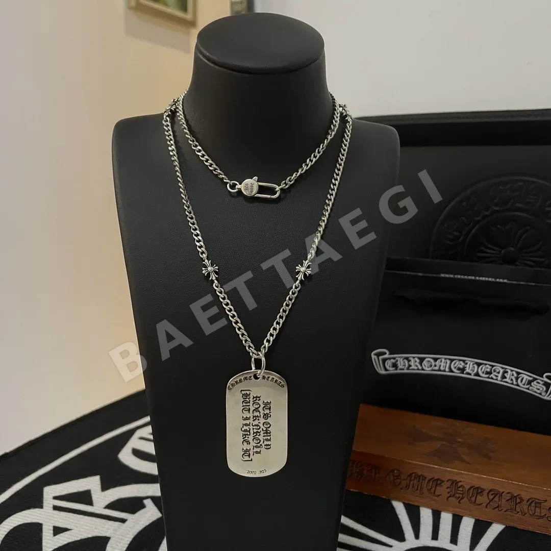 크롬하츠 크로스&스카우트 플라워 양면 태그 목걸이 상세 이미지 2
