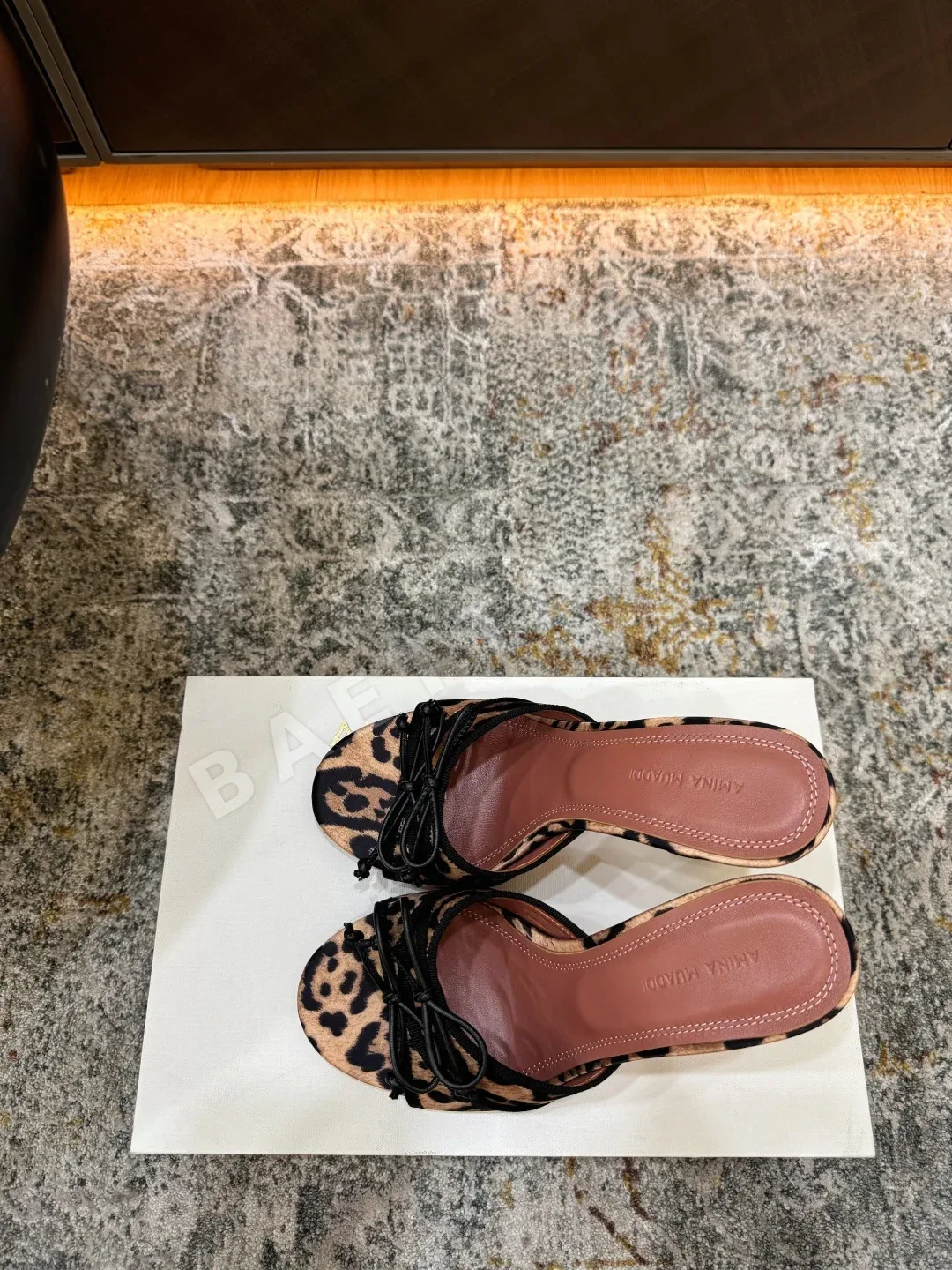 아미나 무아디 아미나 호피 패턴 부티 힐 신발 상세 이미지 2