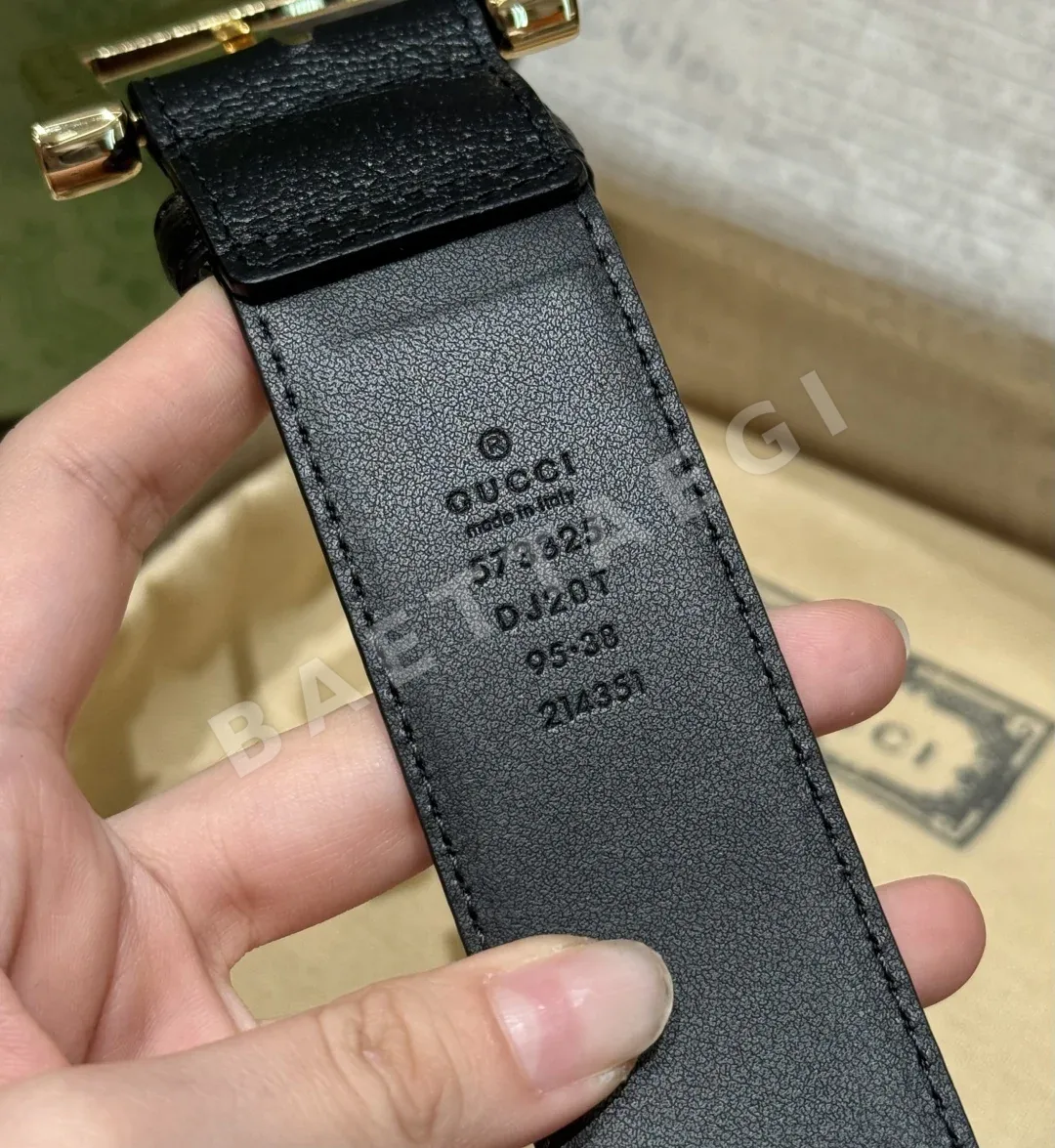 구찌 블랙 가죽 벨트 상세 이미지 6