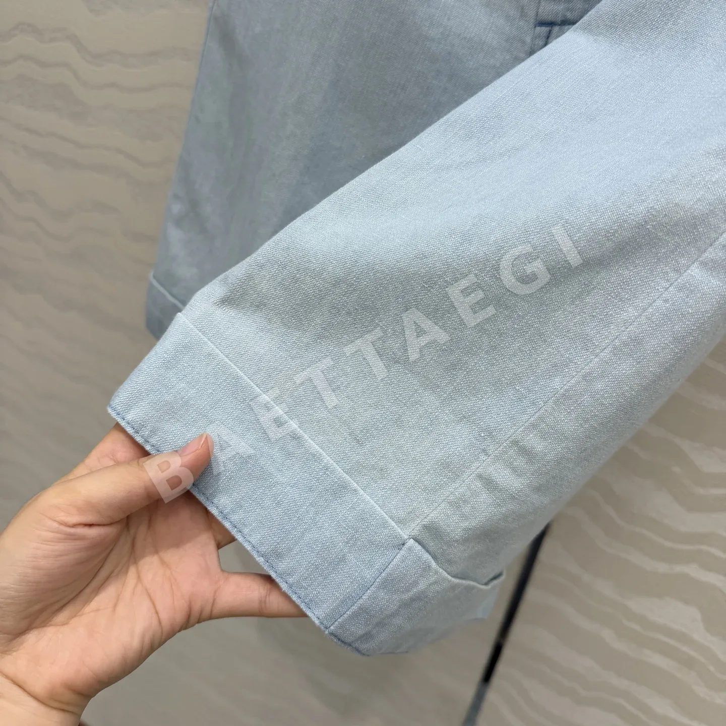 샤넬 와이드 린넨 데님 여성 바지 상세 이미지 7