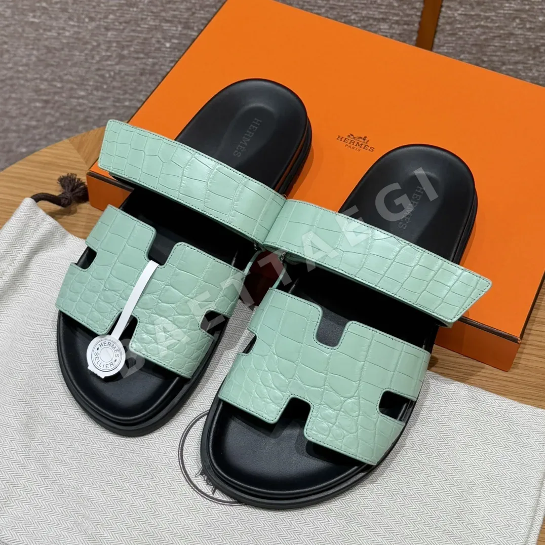 에르메스 시프레 샌들 민트그린 앨리게이터 165644