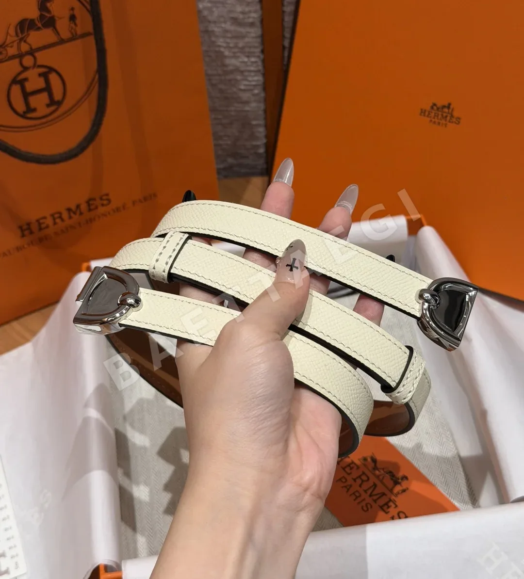 에르메스 H 버클 엡솜 카프스킨 벨트 상세 이미지 3