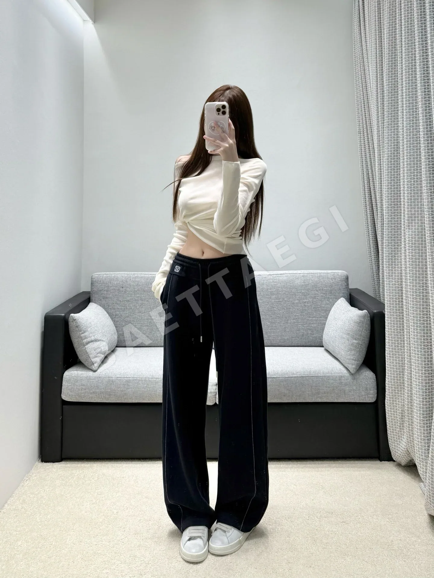 에르메스 와이드 니트 여성 바지 상세 이미지 2