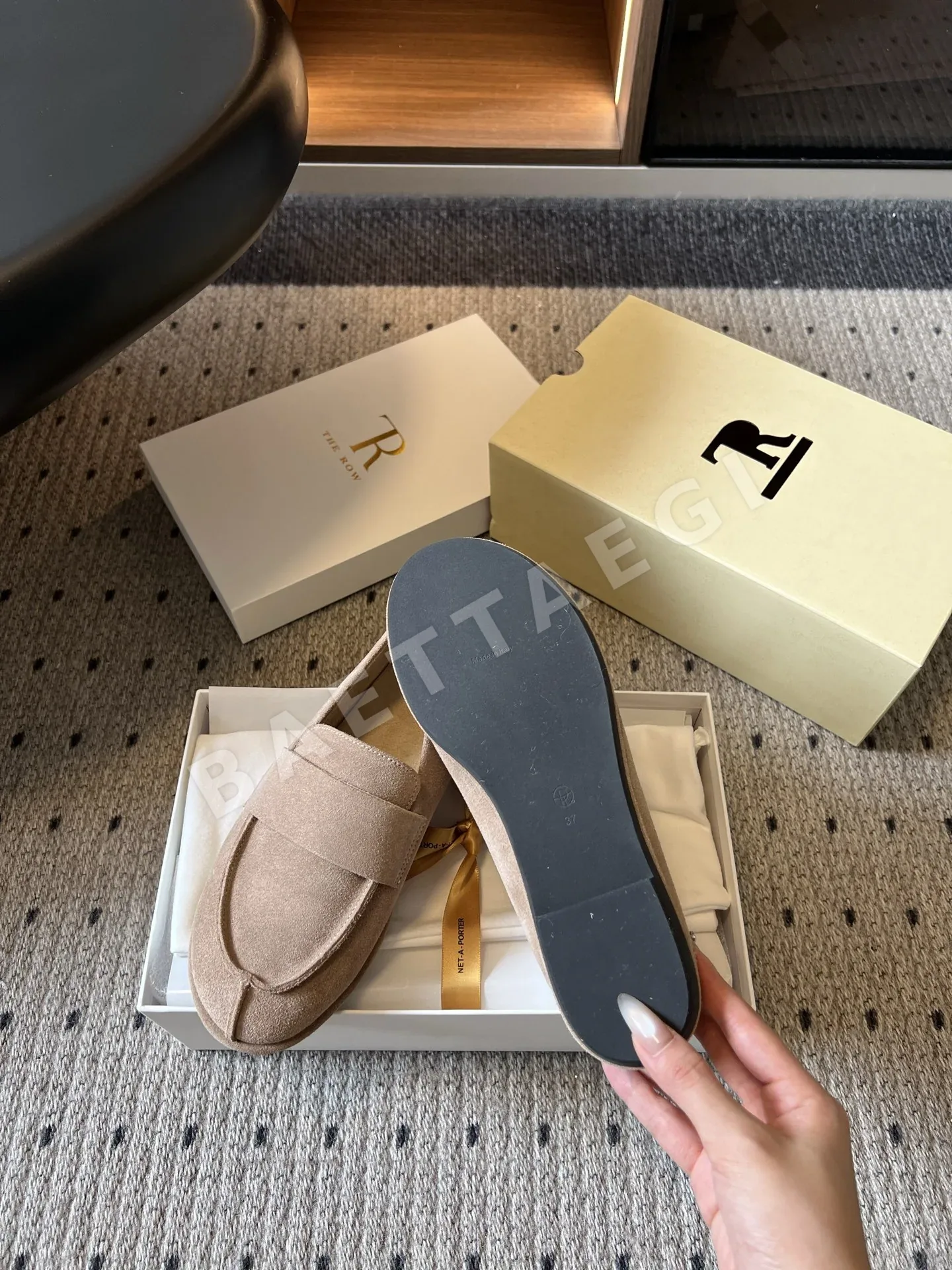더로우 로퍼 폭넓은 스트라이프 장식 상세 이미지 3