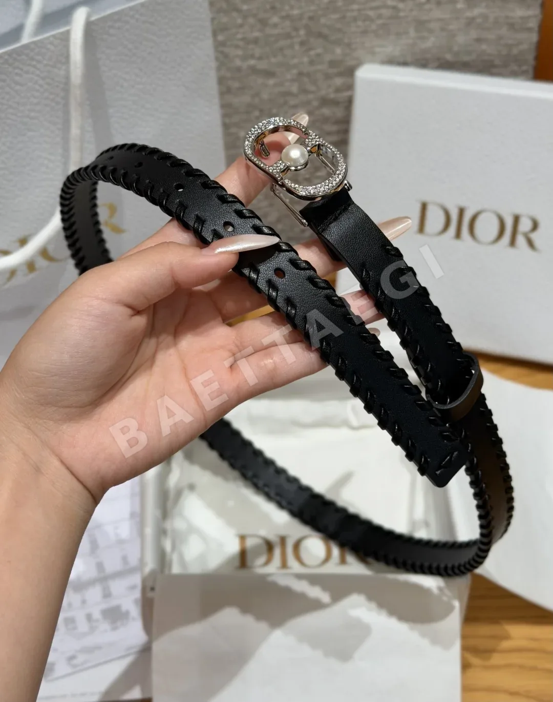 디올 디종 30 몽테뉴 카프스킨 벨트 상세 이미지 3