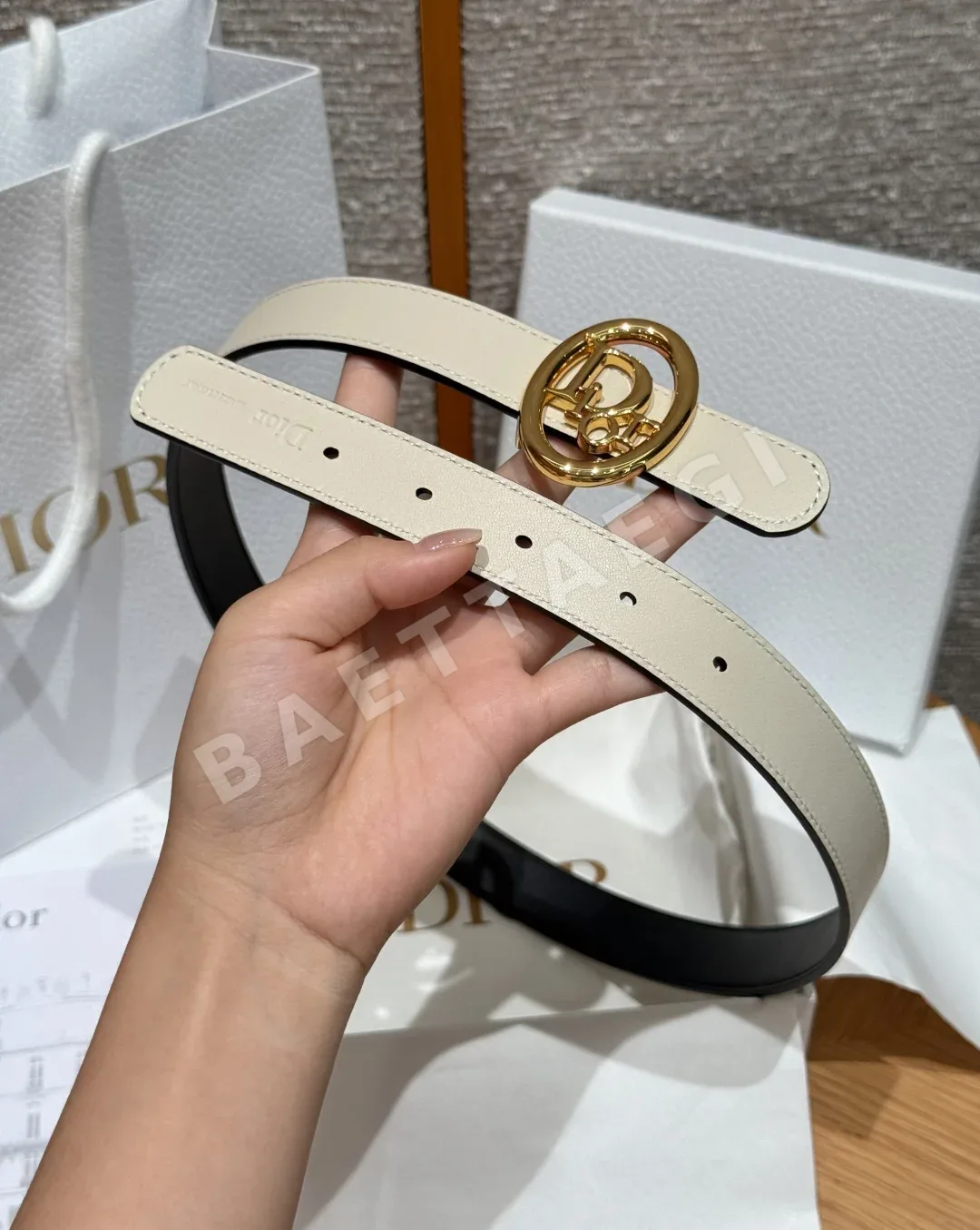 디올 오블리크 버클 송아지가죽 벨트 상세 이미지 5