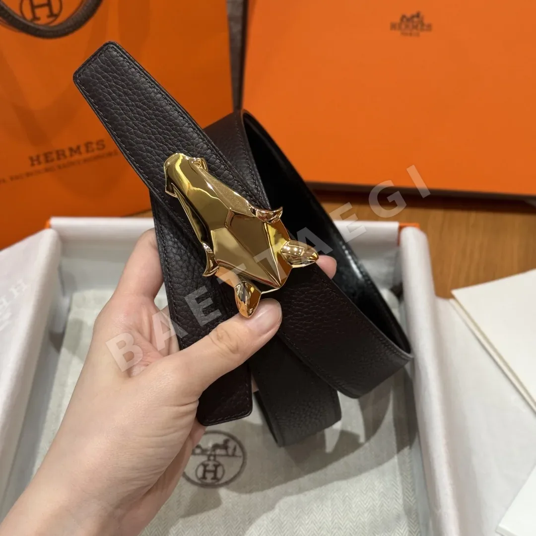 에르메스 쉐느당클 링크 양면 송아지가죽 벨트 상세 이미지 3