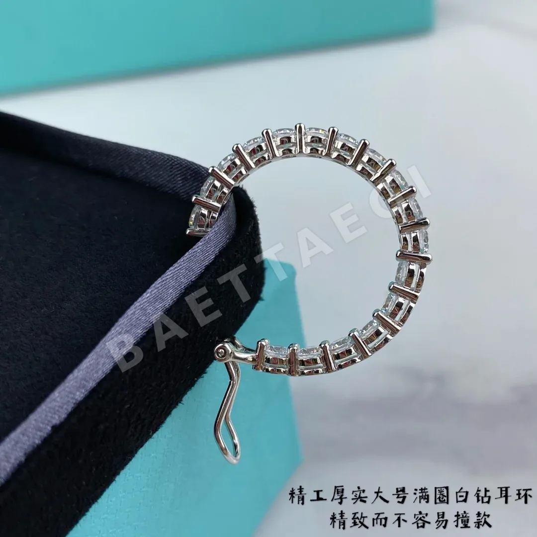 티파니 화이트 다이아몬드 원형 귀걸이 상세 이미지 5